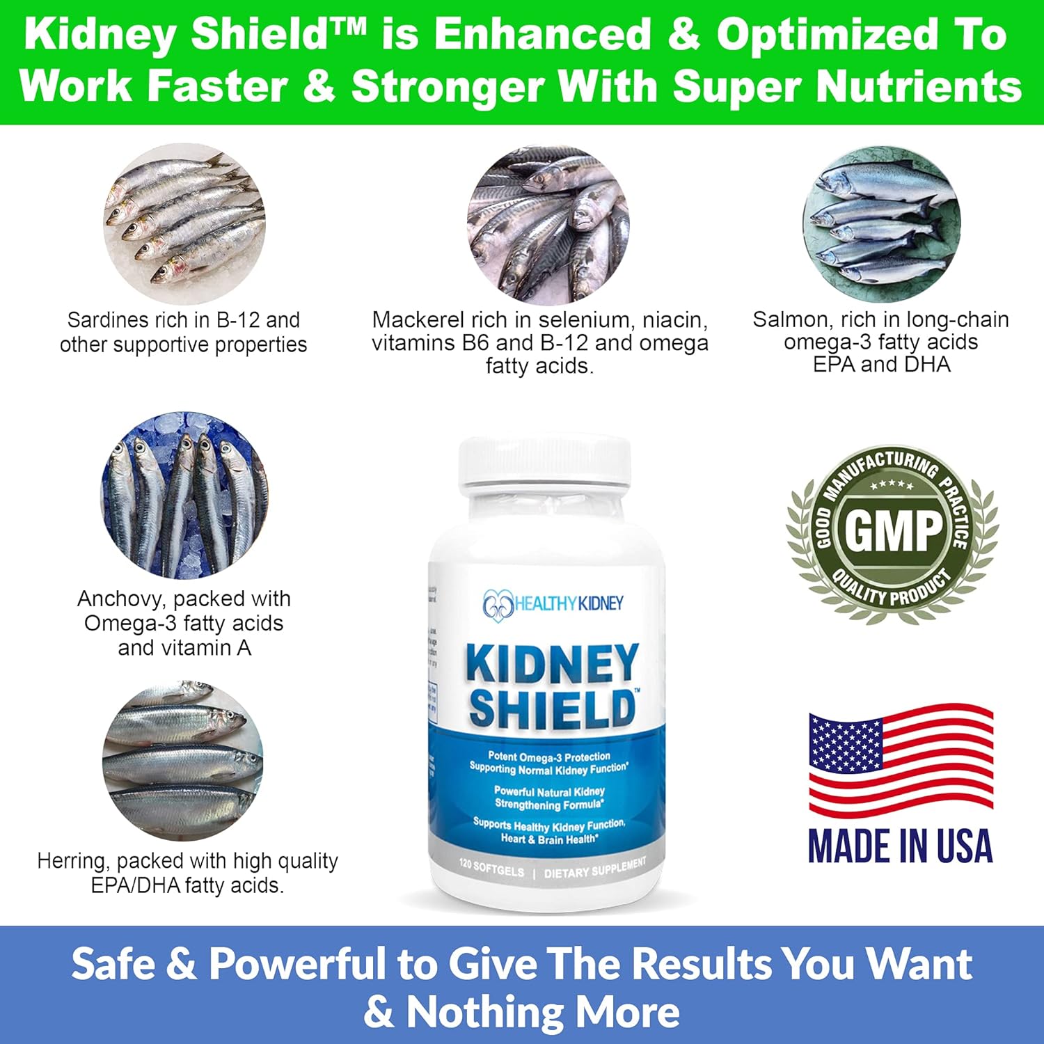 Suplemento renal de aceite de pescado Kidney Shield y paquete bloqueador de fósforo natural PhosFix