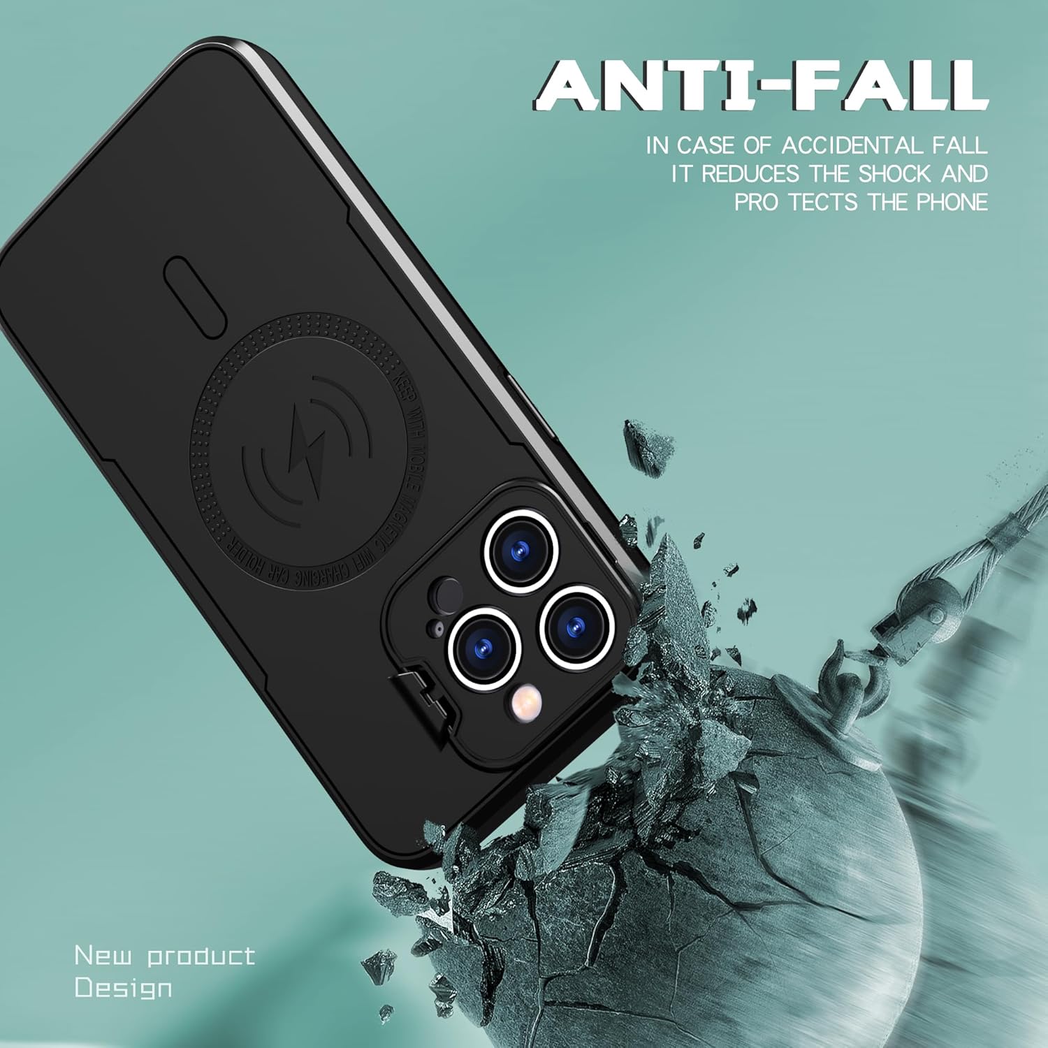 Asuwish Funda de teléfono para iPhone 15 Pro de 6.1 pulgadas con protector de pantalla de vidrio templado Magsafe y soporte delgado, funda rígida