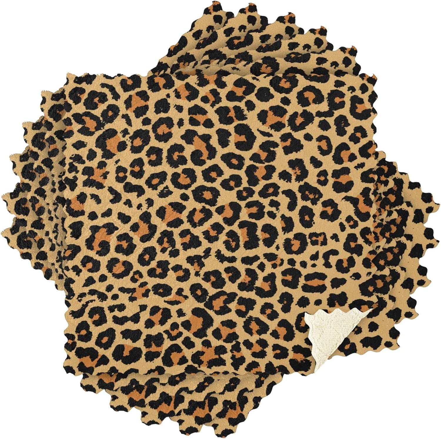 SUABO Paquete de 6 paños de cocina de color negro, marrón, leopardo, amarillo, paños de cocina de secado rápido, toallas de limpieza absorbentes