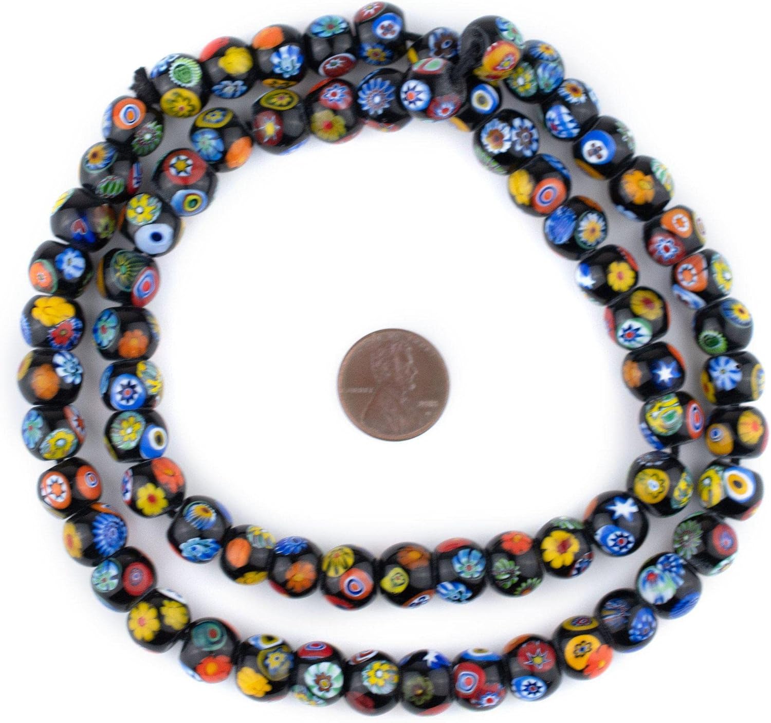 TheBeadChest – Cuentas redondas Millefiori prémium (0.394 in)