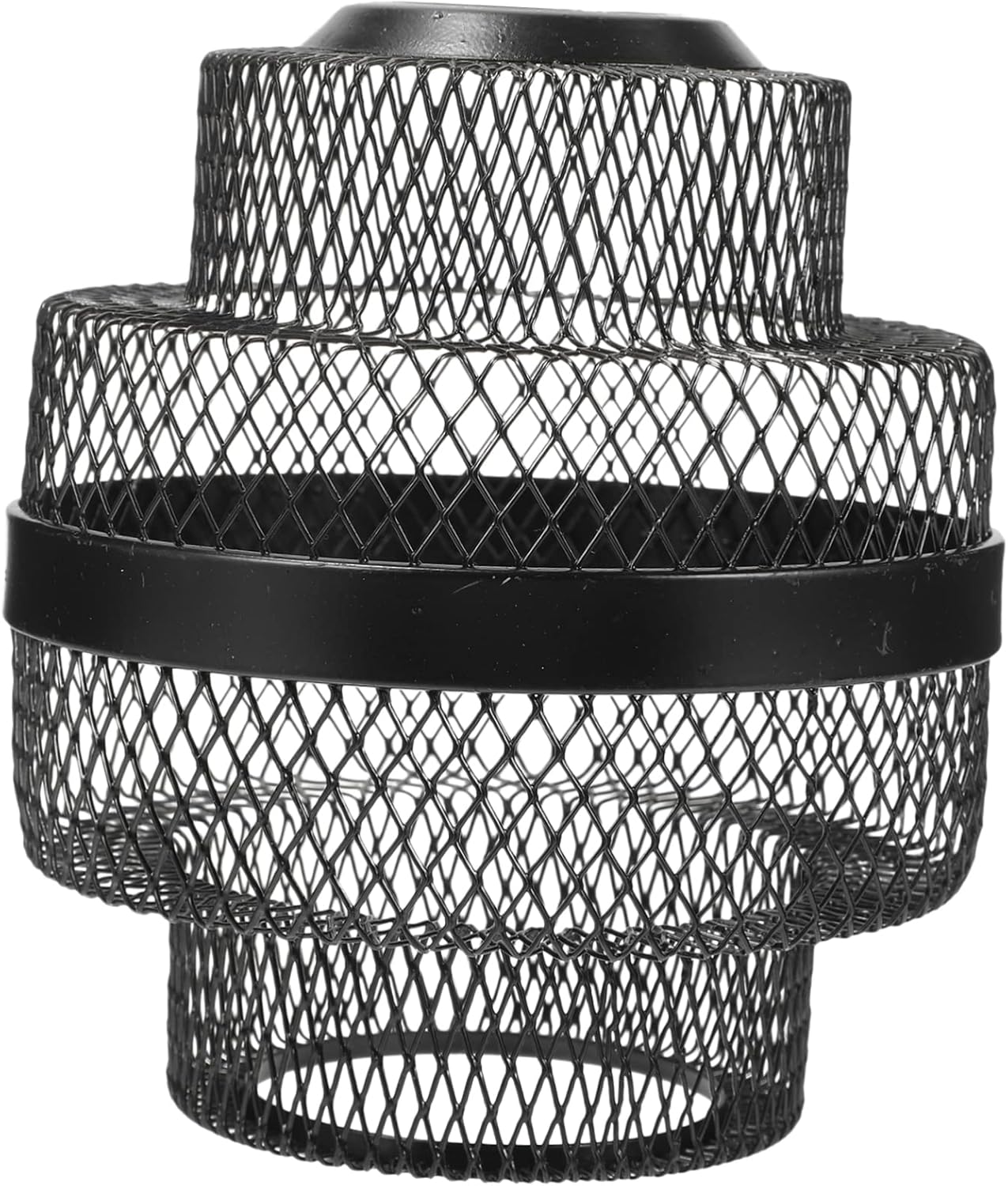 Cubierta de lámpara de jaula de metal, pantalla de lámpara de metal, carcasa de metal, pantalla de araña de hierro forjado negro, 3 unidades,