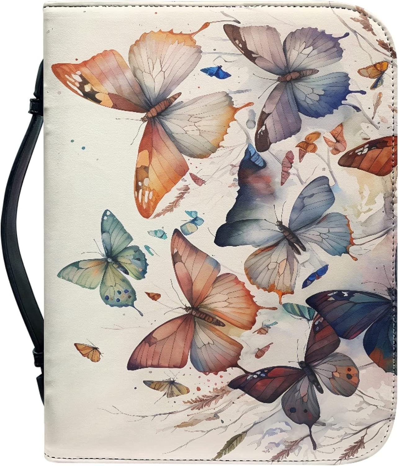 Fundas de Biblia de mariposa personalizadas de cuero para mujeres y niñas, pequeñas con asa y cremallera, fundas de Biblia para estudio bíblico,