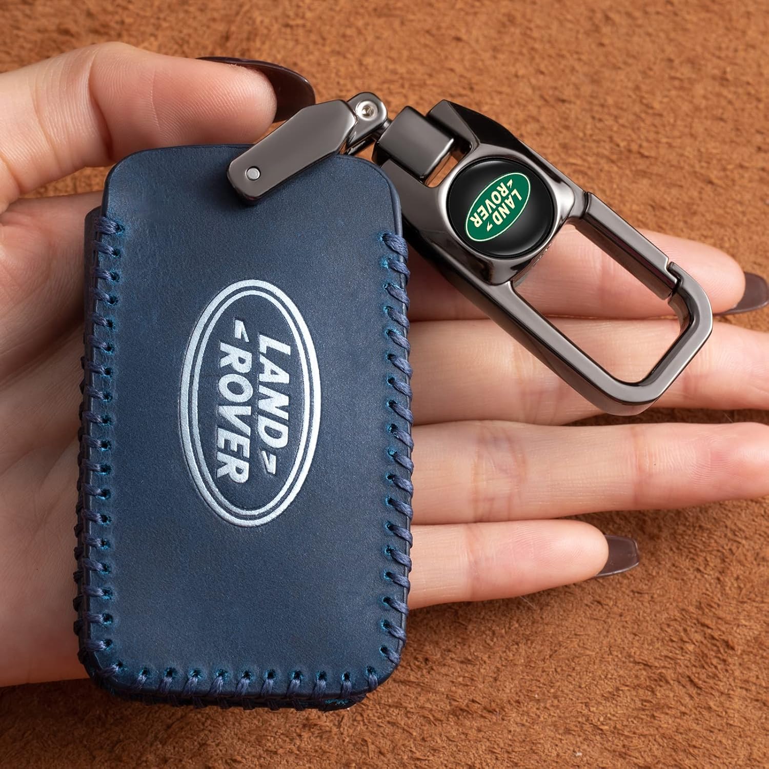 Funda para llave de coche con llavero compatible con Range Rover Evoque Velar Discovery LR4 Land Rover Sport Explore Smart Remote Key Fob Cover Case