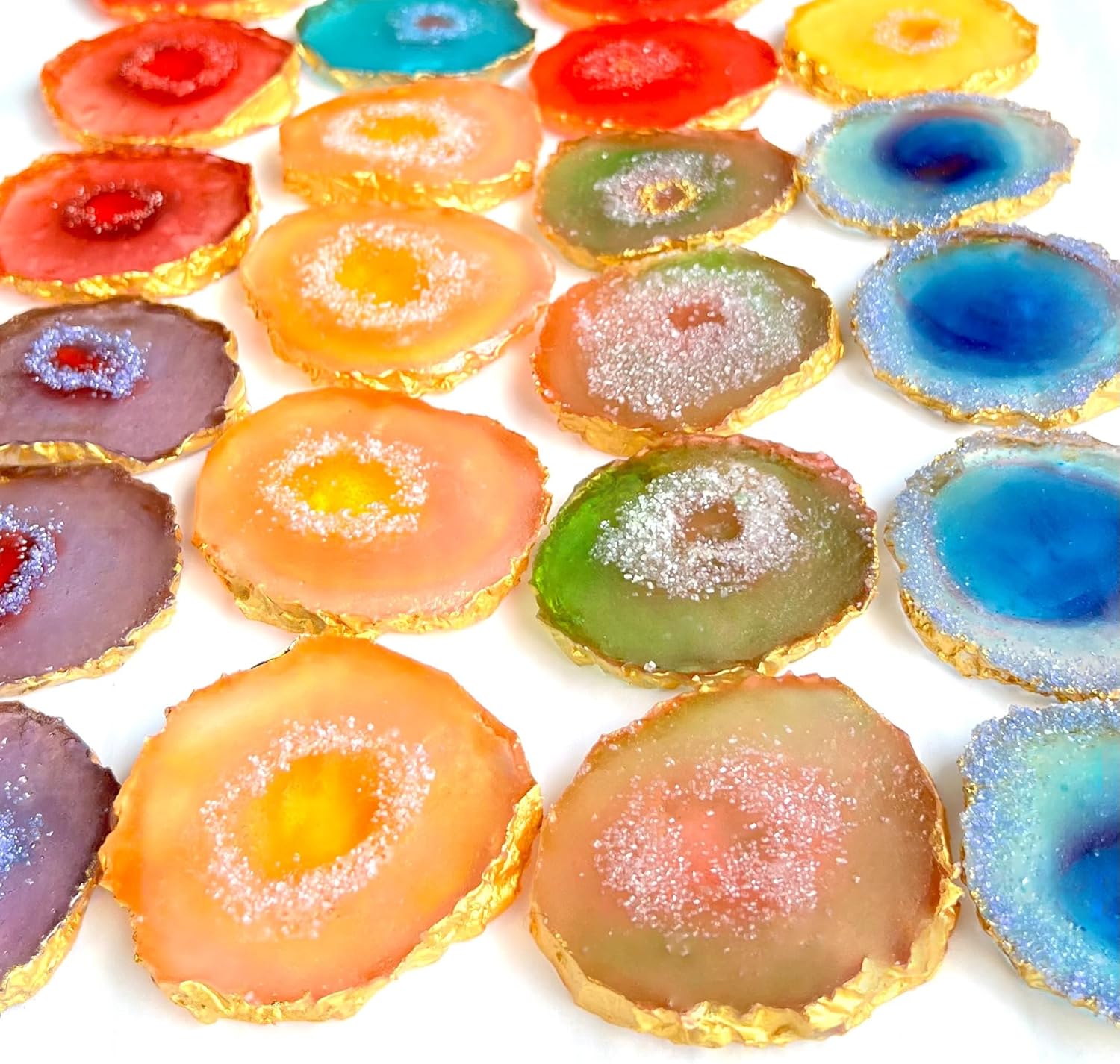 Kohakutou – Caramelo de cristal de geoda, todos los dulces veganos naturales sin gluten, caramelos de gelatina de cristal comestibles, gemas