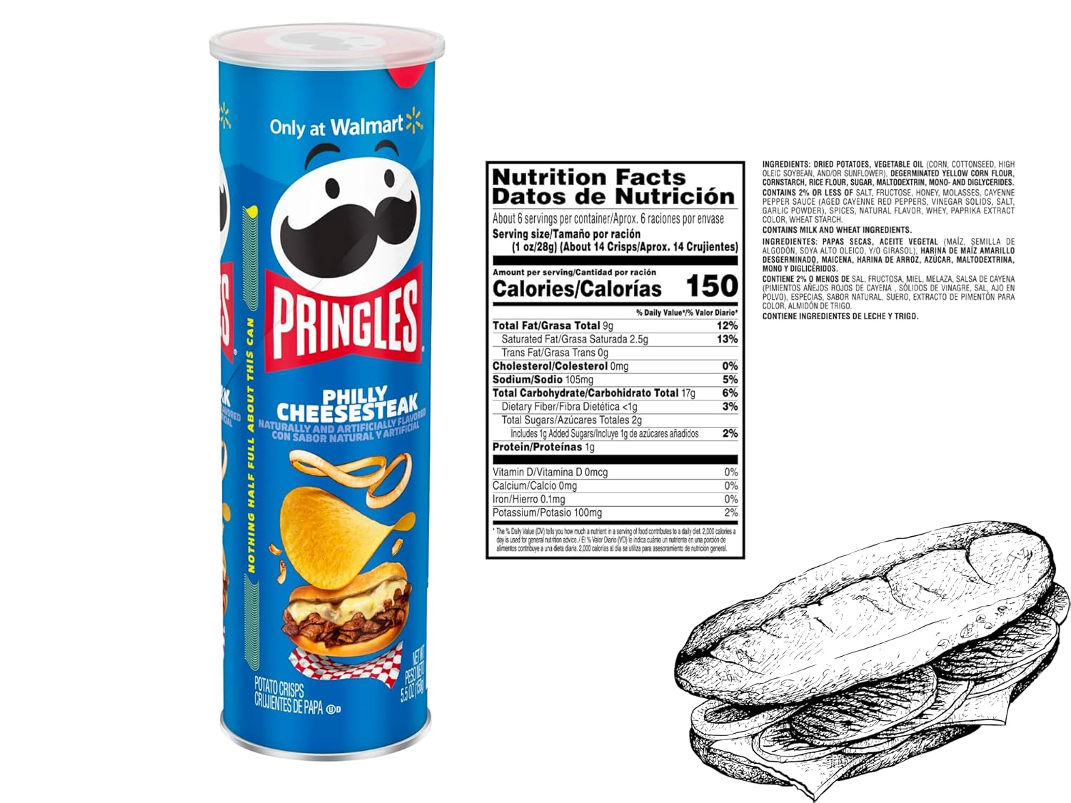 Edición limitada Philly Cheesesteak Pringles Papas fritas  Bolsa reutilizable  Conjunto de paquete personalizado