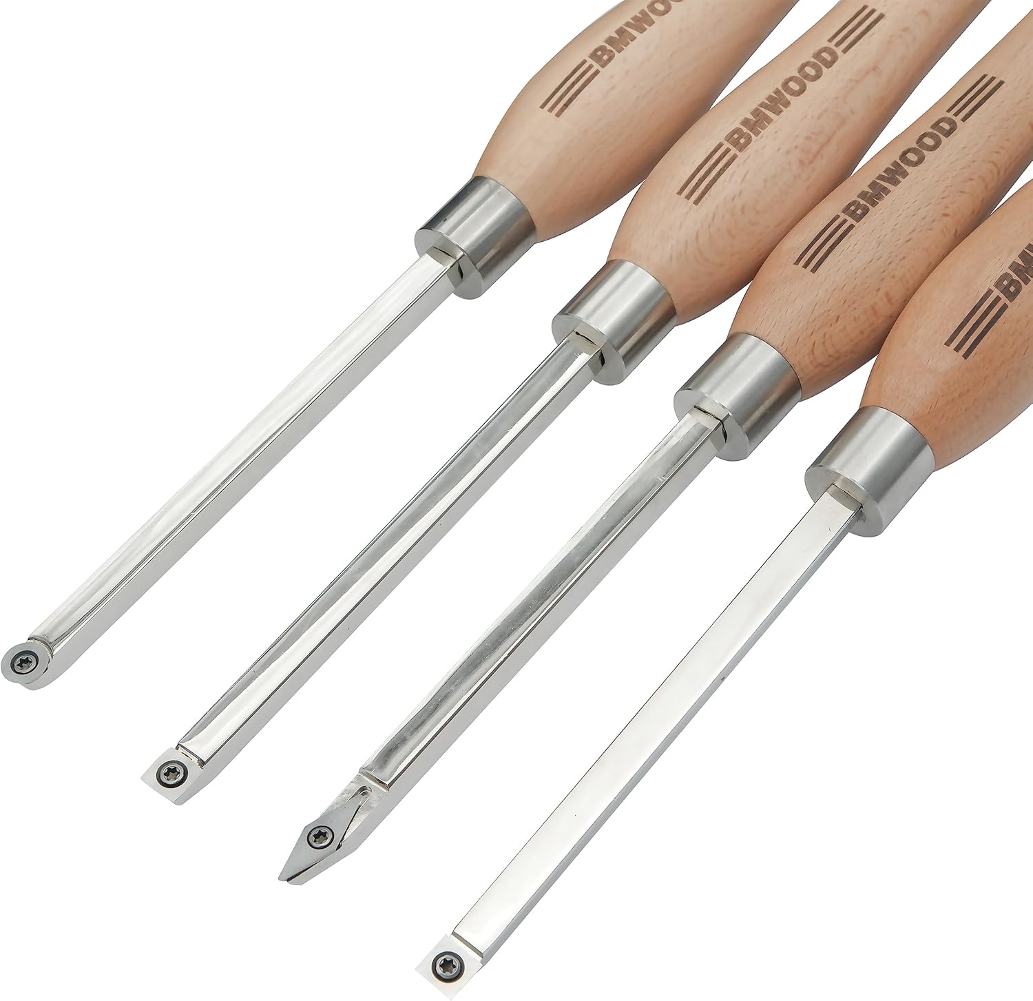 Juego de 4 cinceles con punta de carburo con barra de cincel de 0.394 x 0.394 in y cinceles de madera de mango de haya de 12.598 in, herramientas de