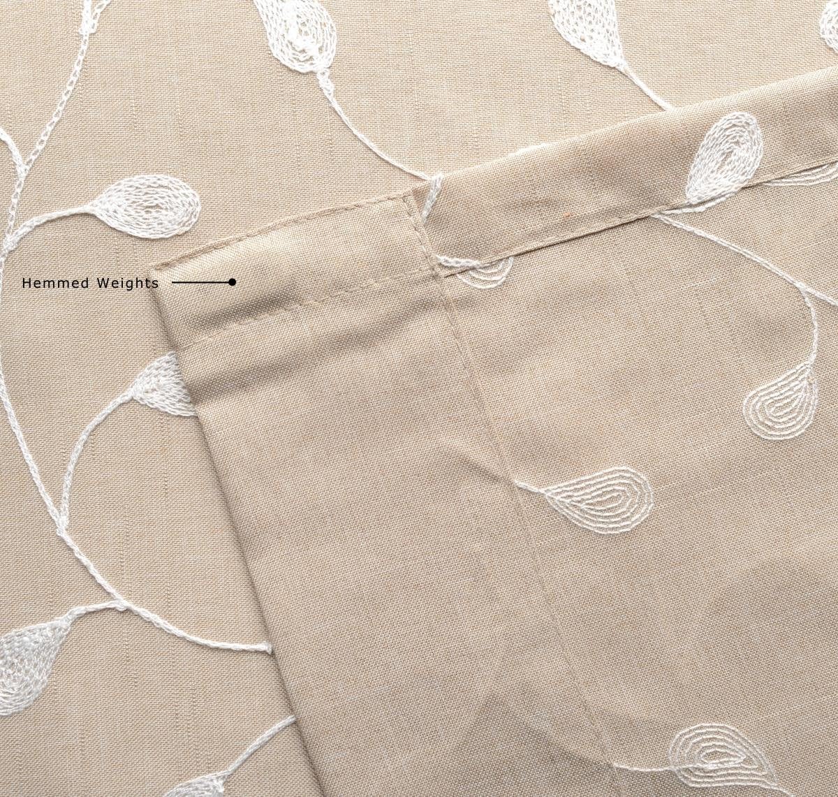 Miuco – Cortinas con ojales de lino sintético, semitransparentes, bordadas con flores, para sala de estar