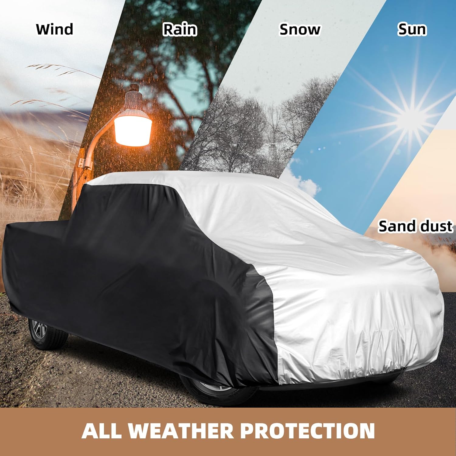 Cubierta para camión de 6 capas, cubierta completa impermeable para todo tipo de clima, cubierta completa para interiores y exteriores, protección