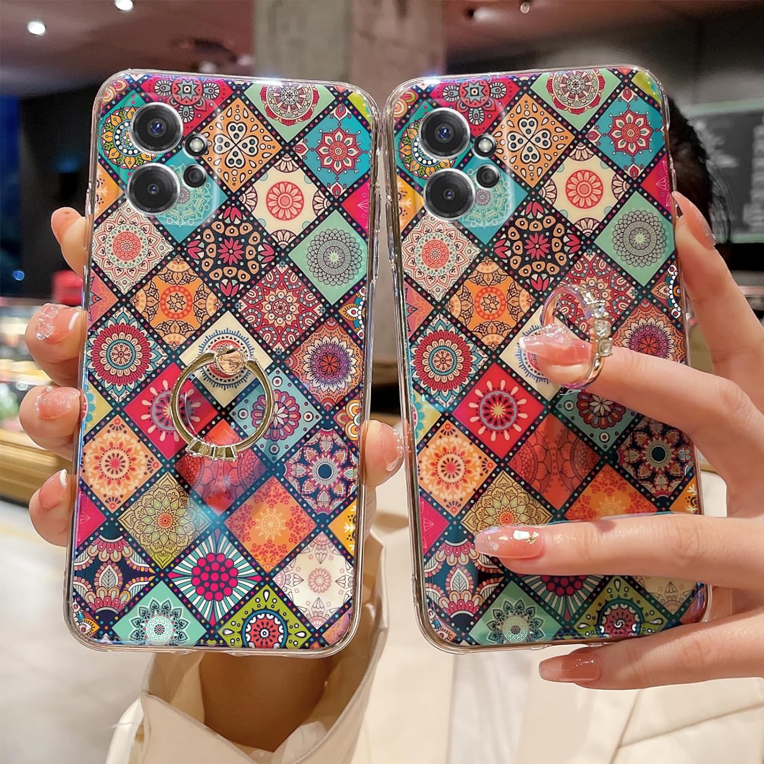 Funda para Motorola Moto G Power (2023), retro, delgada, a prueba de golpes, para niñas y mujeres, con soporte de anillo dorado, funda de teléfono