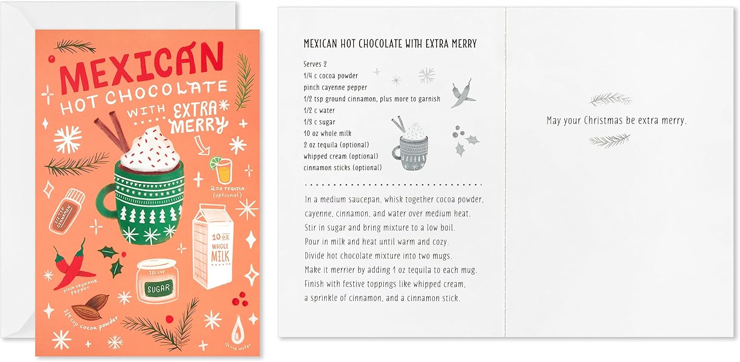 Hallmark Surtido de tarjetas navideñas en caja con recetas navideñas (15 tarjetas con sobres)