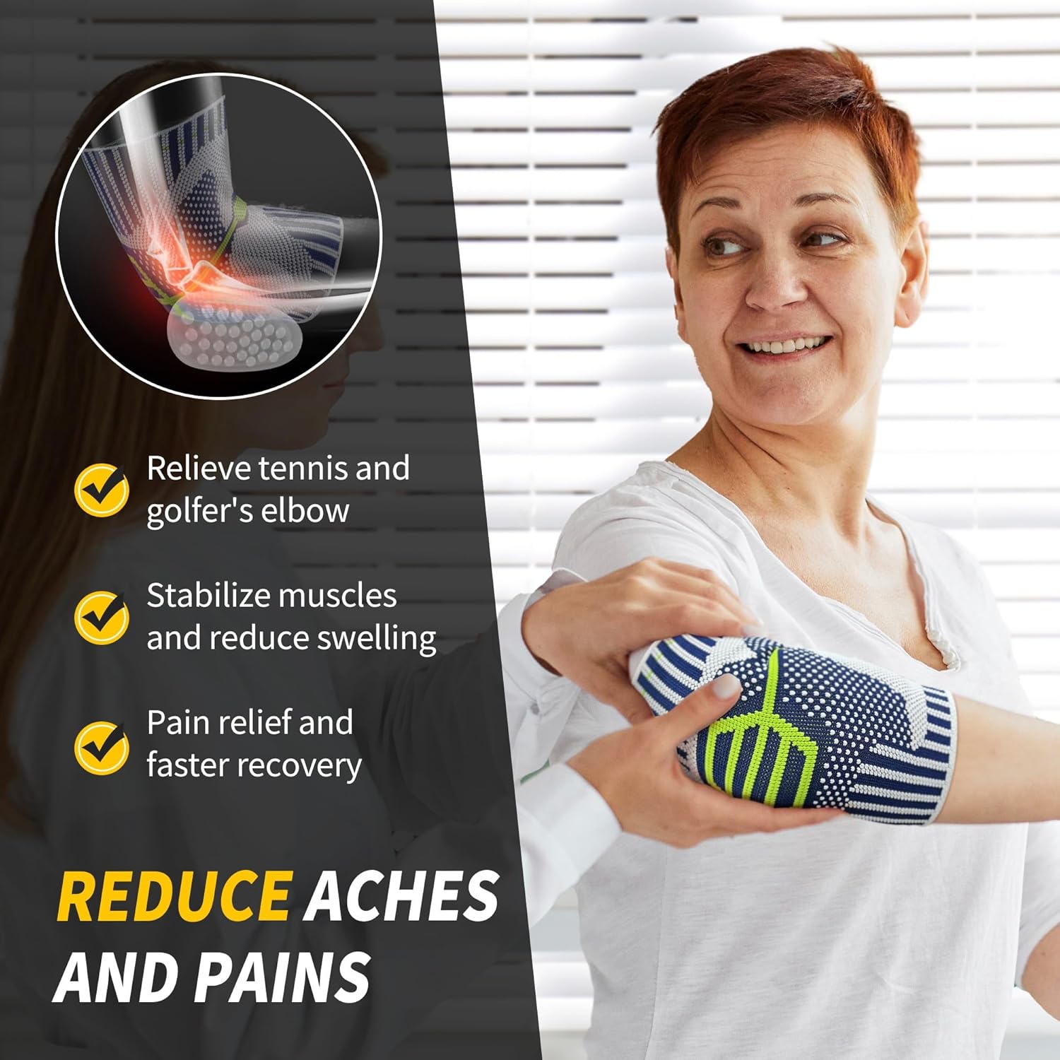 CAMBIVO Paquete de 2 coderas para tendinitis y codo de tenis con almohadilla de gel, mangas de apoyo para codos para mujeres y hombres, manga de