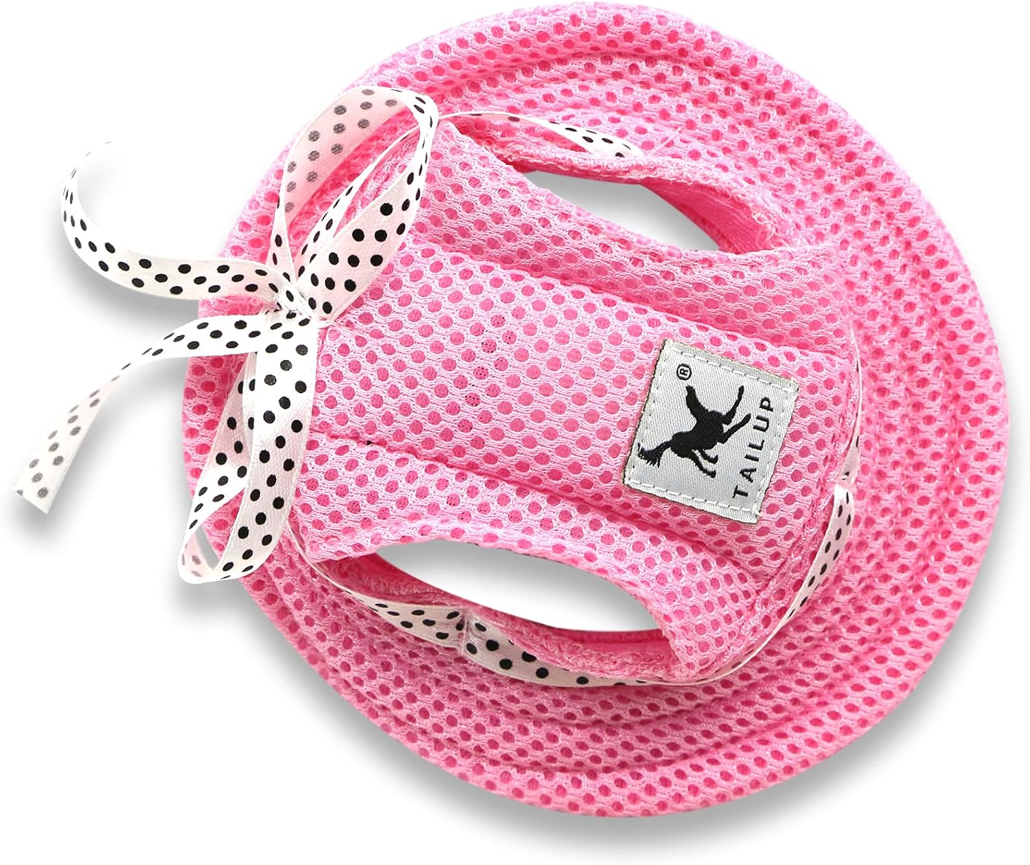 YAODHAOD Gorra de princesa de ala redonda para mascotas, gorra de protección solar porosa transpirable con agujeros para las orejas y correa