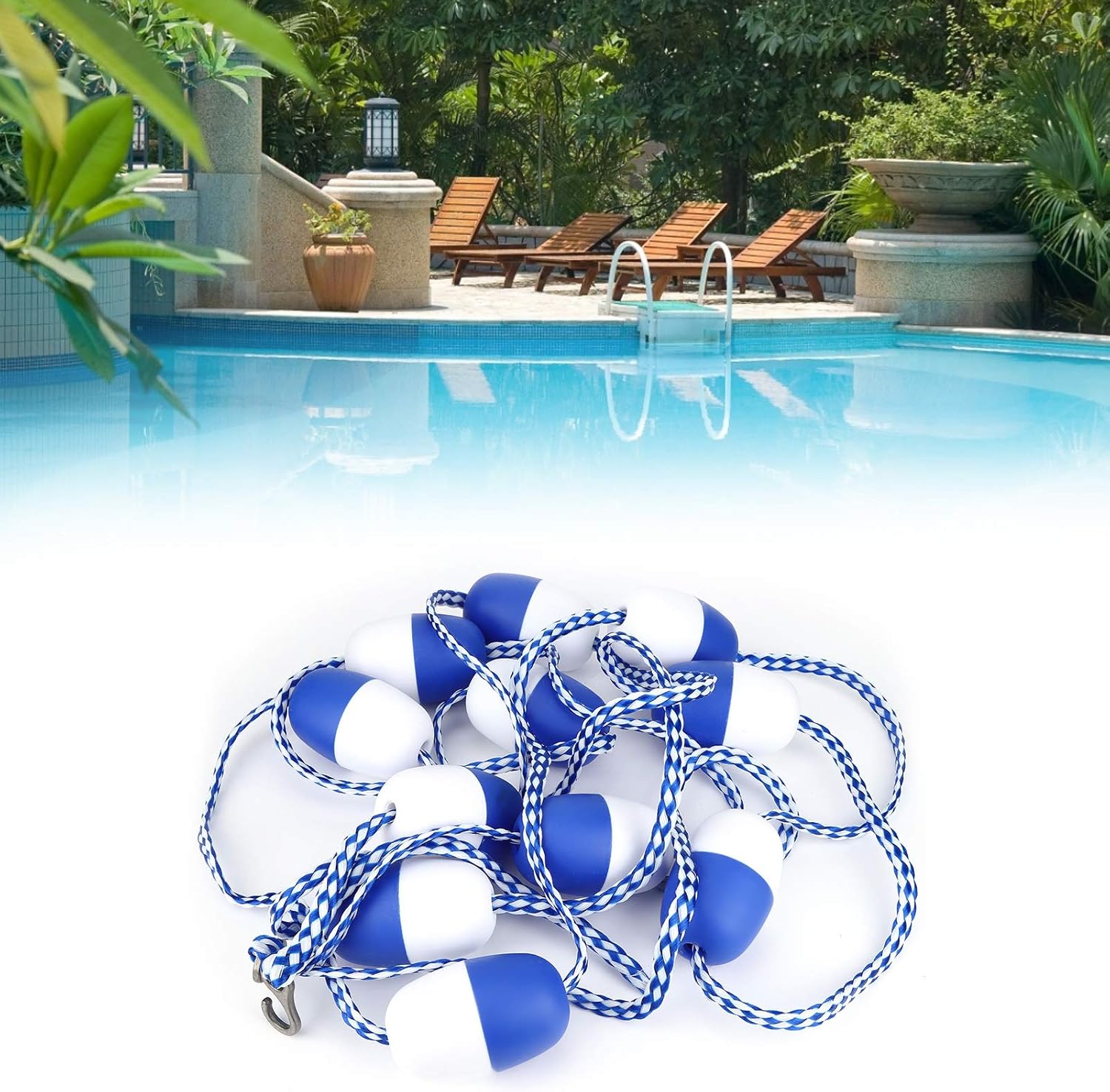 Fydun Cuerda divisora de seguridad para piscina de 16.4 pies, accesorio de línea flotante para bancos de aguas termales para hombres y mujeres