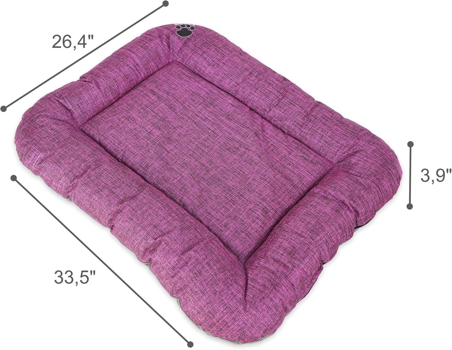 SUSSEXHOME Pets – Almohada impermeable para perros medianos, 33.5 x 26.4 x 3.95 pulgadas, resistente a desgarros, lavable, color morado