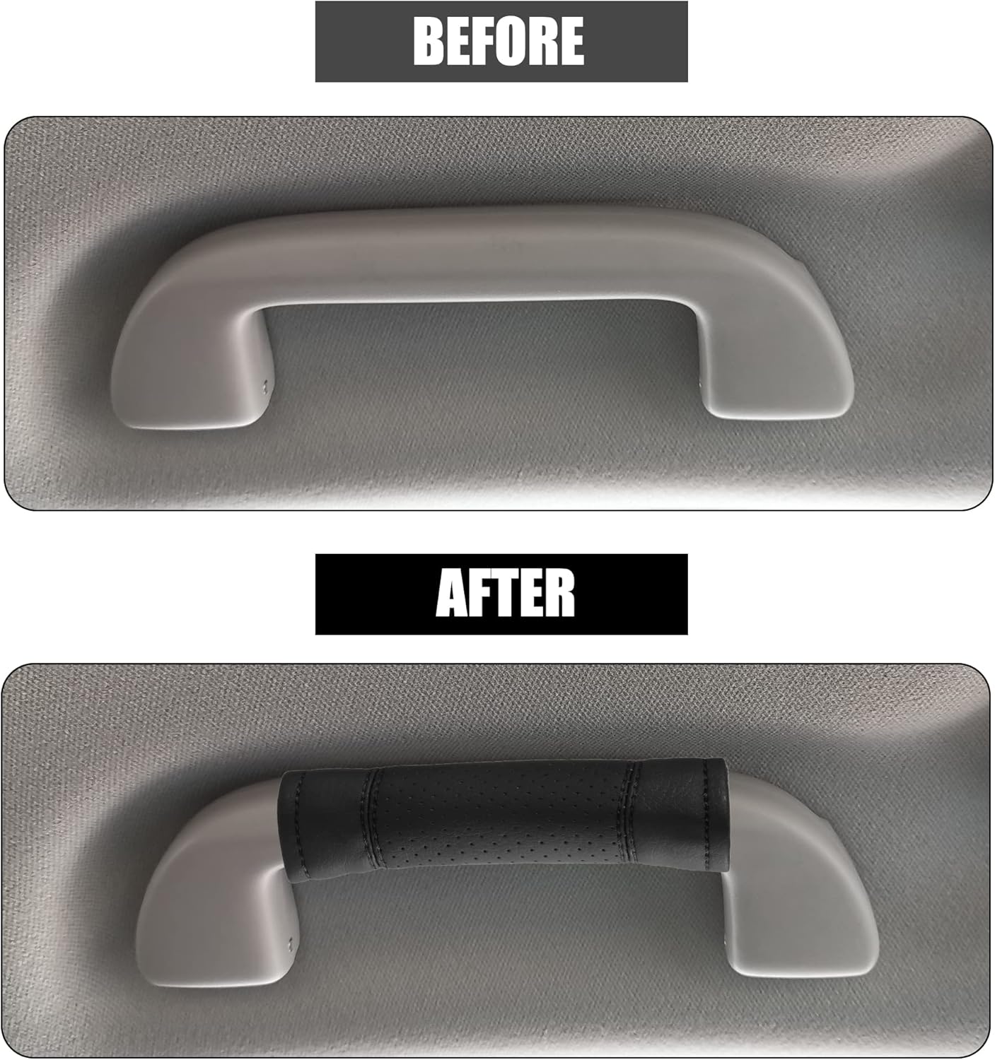 X AUTOHAUX 2 unids Universal Car Accessories Faux Leather Door Handle Cover Soft Car Handle Protector Negro