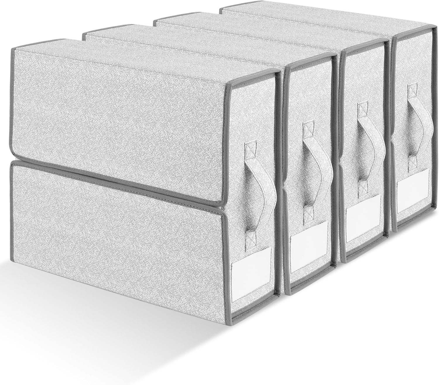 Doosela Organizadores y almacenamiento de sábanas, 4 paquetes de caja de almacenamiento plegable con cremallera para sábanas Queen o King, cubo de