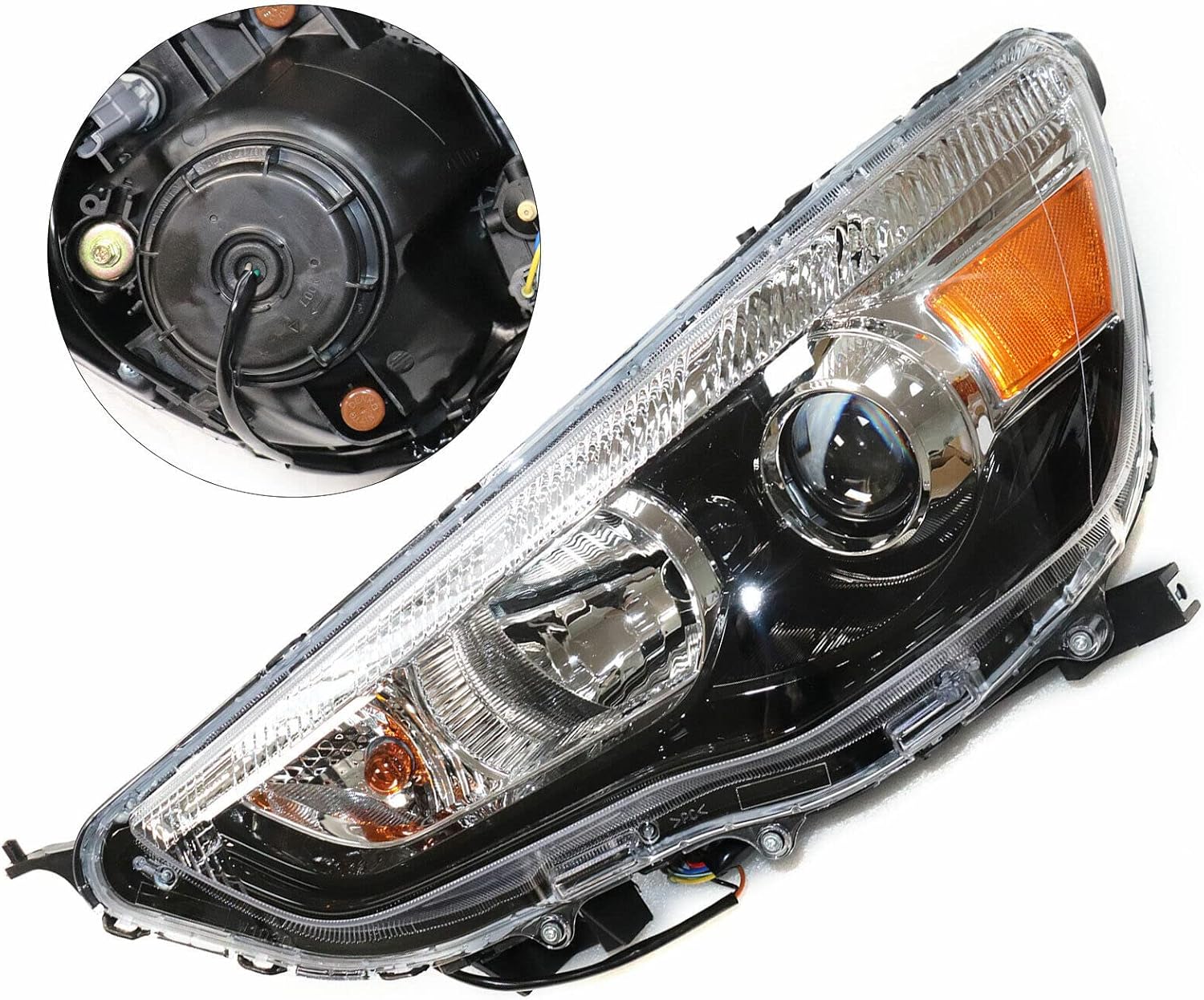 Fetcoi Lámpara halógena para faros delanteros, par de faros delanteros izquierdo y derecho para el conductor y el pasajero, repuesto para Mitsubishi