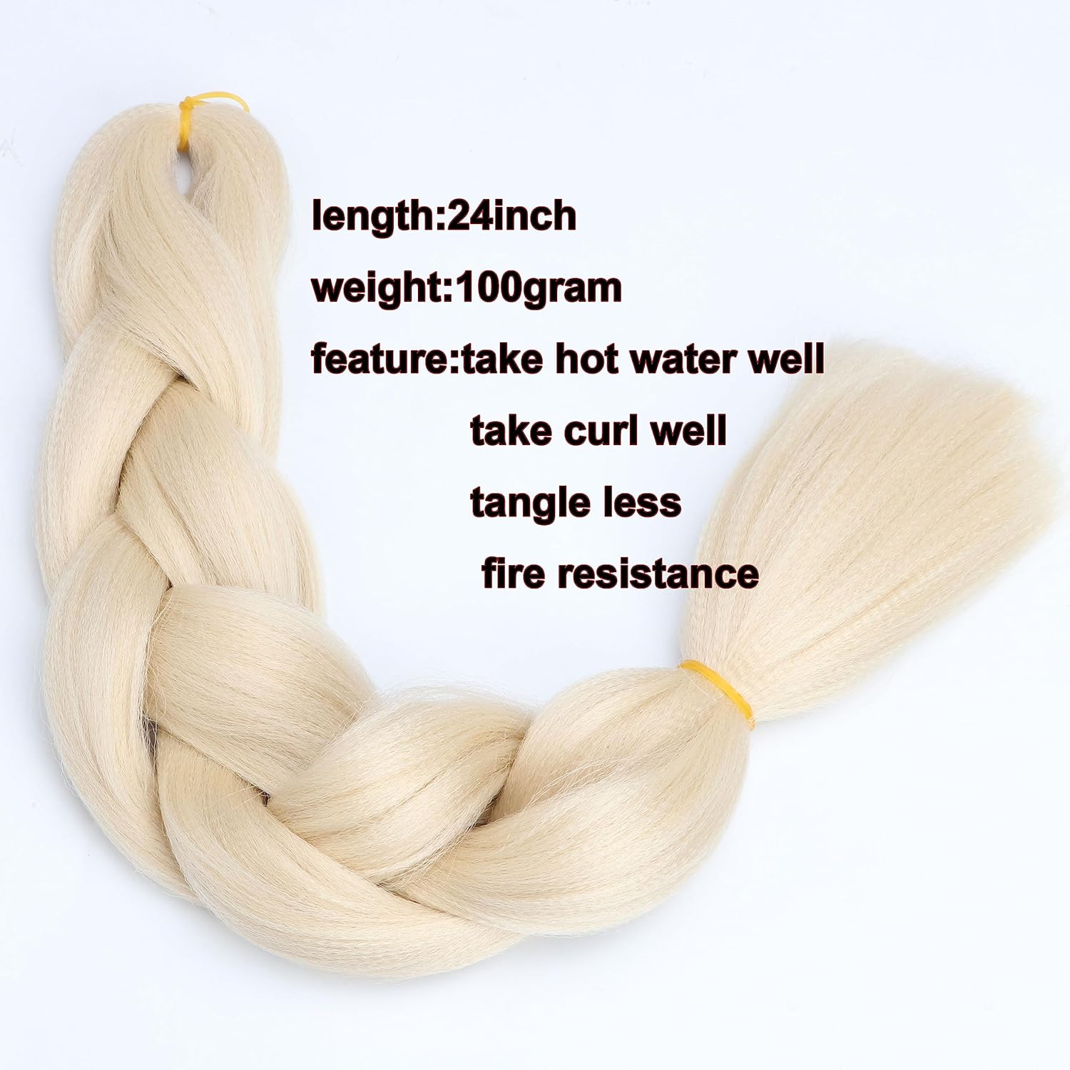 Cabello trenzado de color puro, 3 piezas, extensiones de cabello sintético afro jumbo trenzado de 24 pulgadas, cabello trenzado de ganchillo para