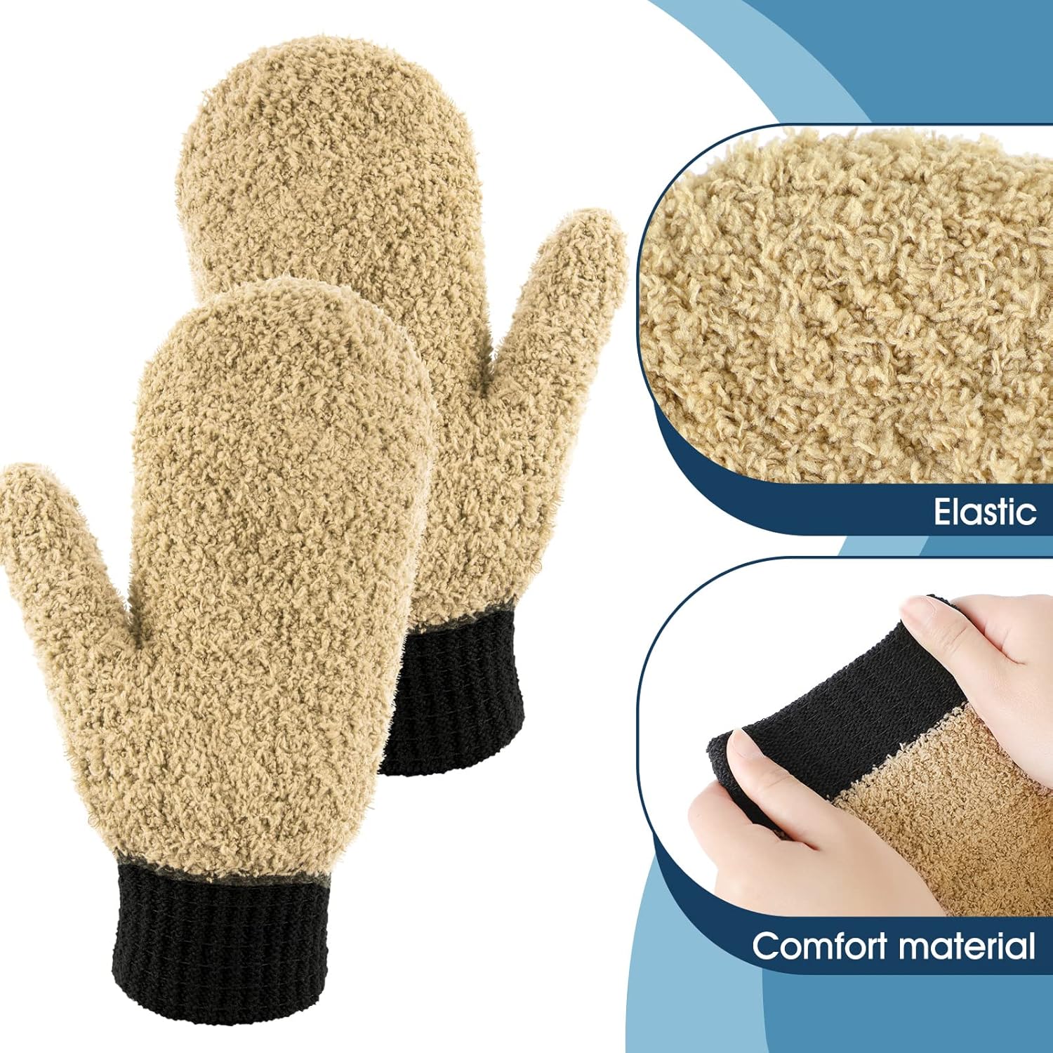 Bencailor 3 pares de guantes de microfibra para el polvo con manoplas de polvo para el pulgar, guantes de limpieza para el hogar, sin arañazos,