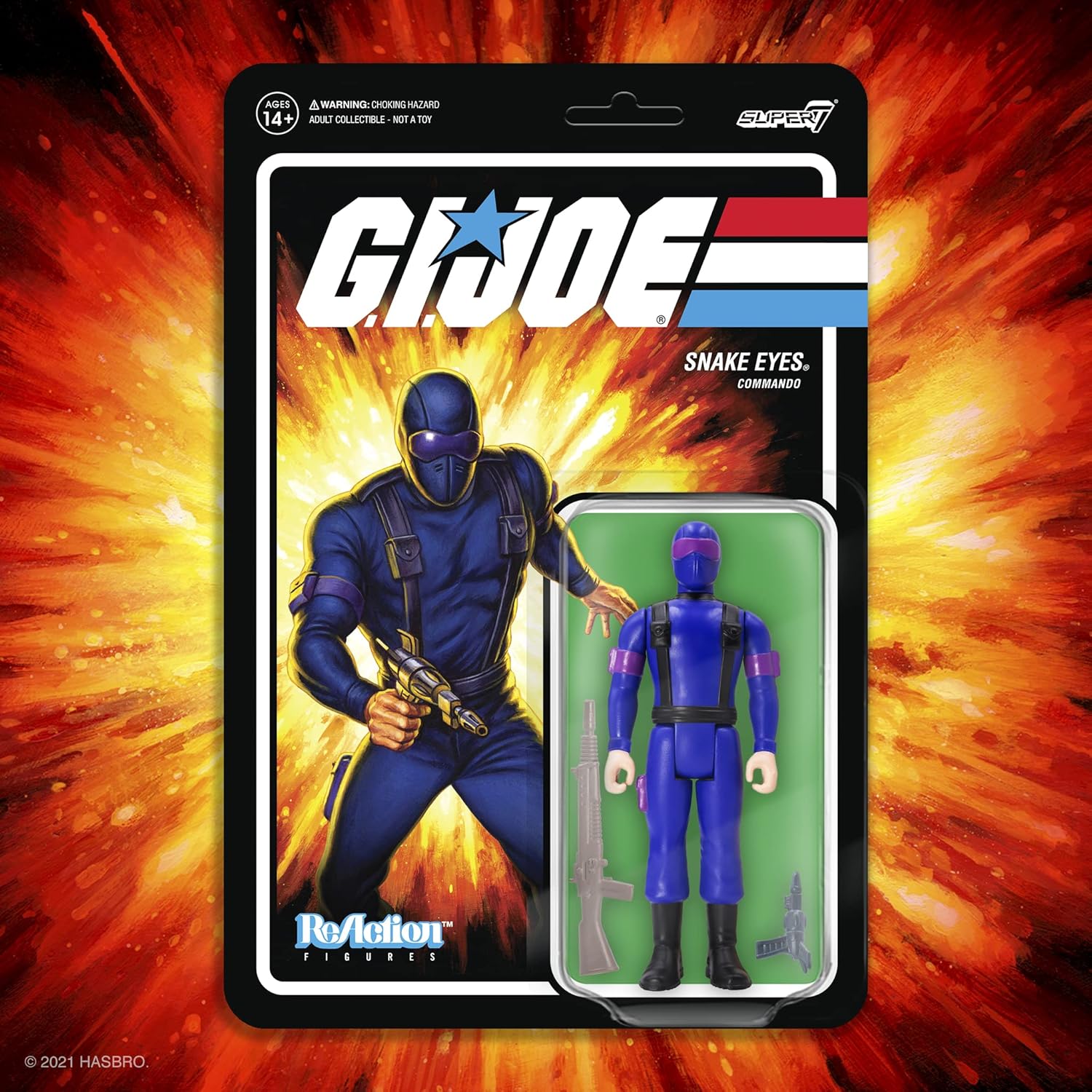 Super7 G.I. Joe Snake Eyes (RAH) 3.75 in Figura de reacción