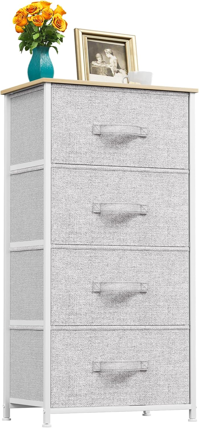 YITAHOME Dresser with 4 Drawers – Fabric Storage Tower, Organizer Unit for Bedroom, Living Room, Hallway, Closets & Nursery – Sturdy Steel Frame