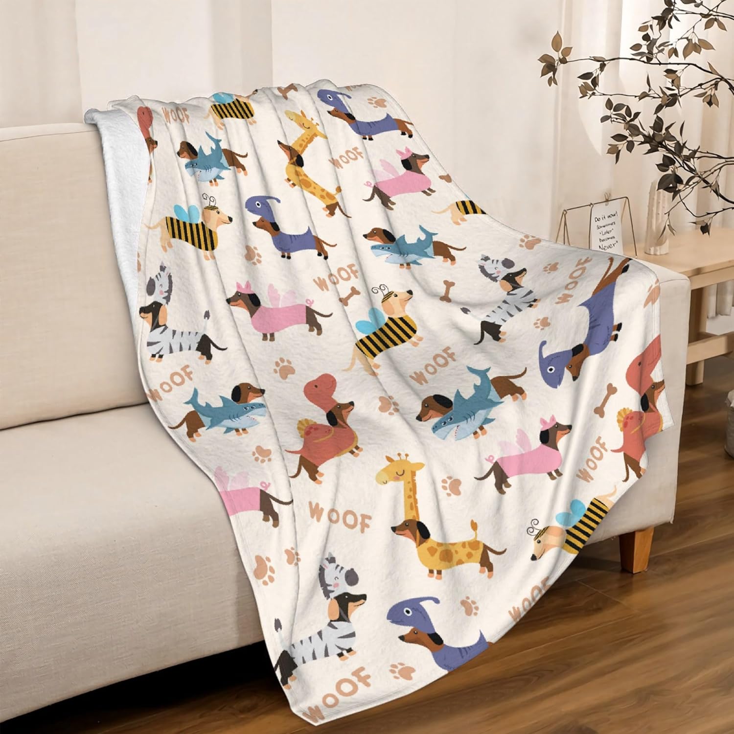 Manta de perro salchicha para regalar a perros, manta de forro polar súper suave, acogedora manta de franela con aire acondicionado, regalos de