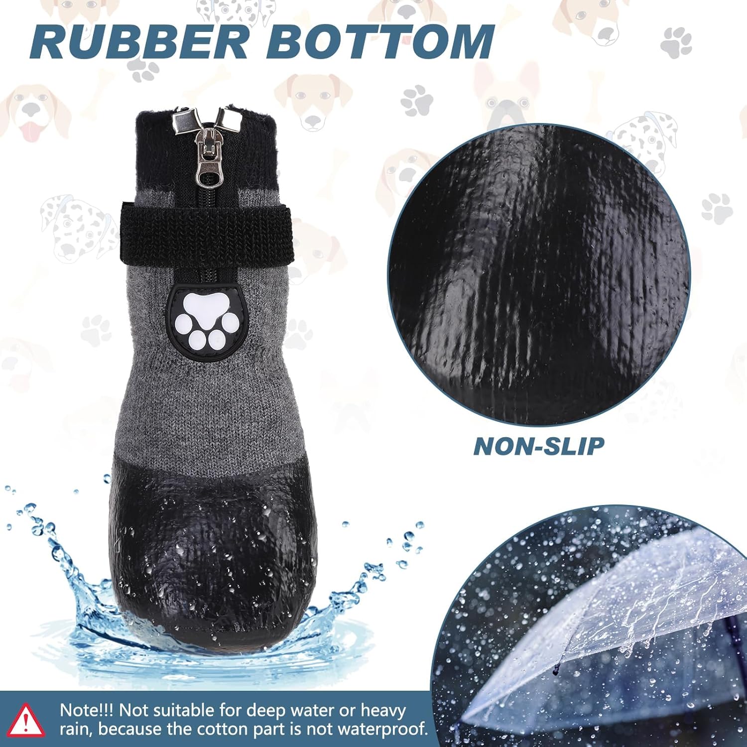 Botas para perro, calcetines impermeables para pavimento caliente, botines antideslizantes para perros, protectores de patas para suelos de madera