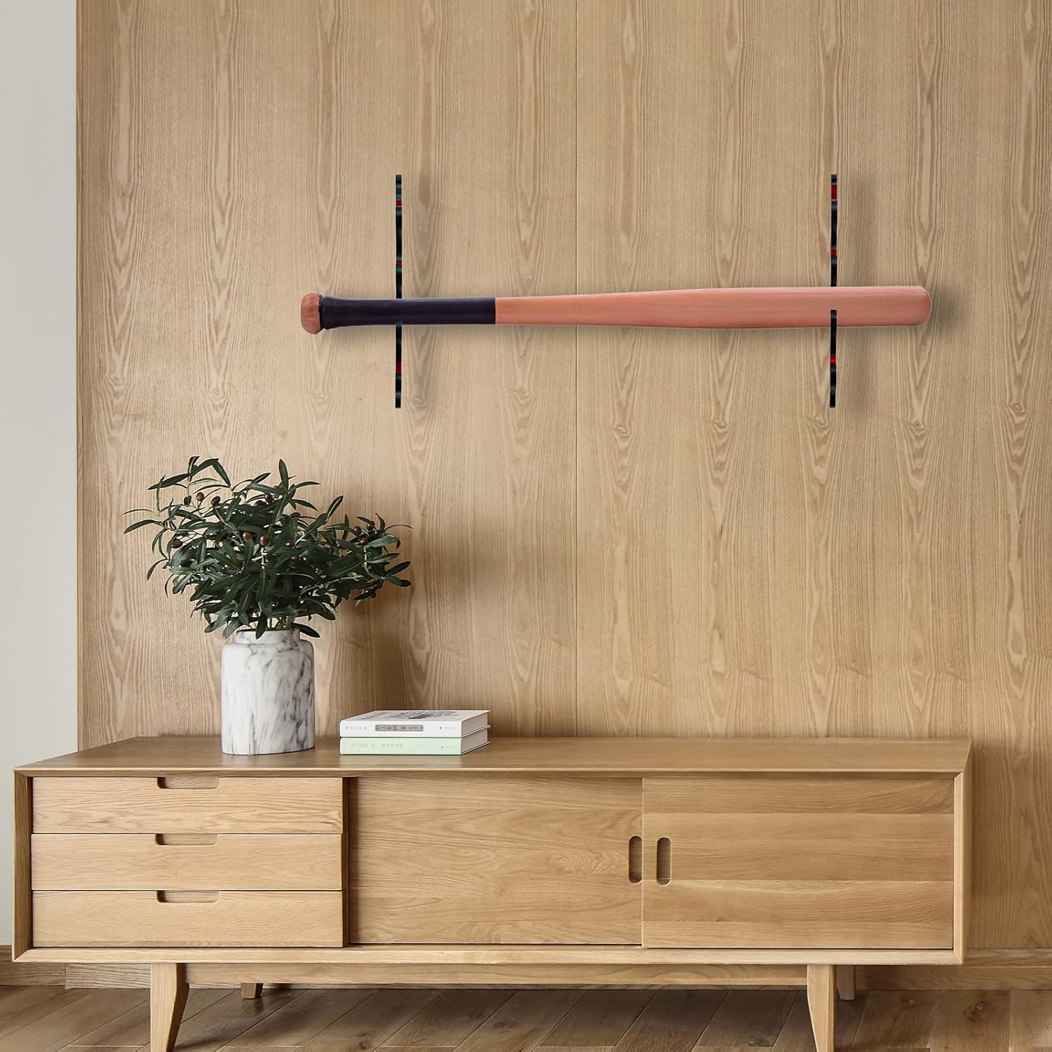 Baseball Bat Display Rack Softball Bat Holder for Horizontal Display Wooden Bat Rack for Memorabilia and Collectible