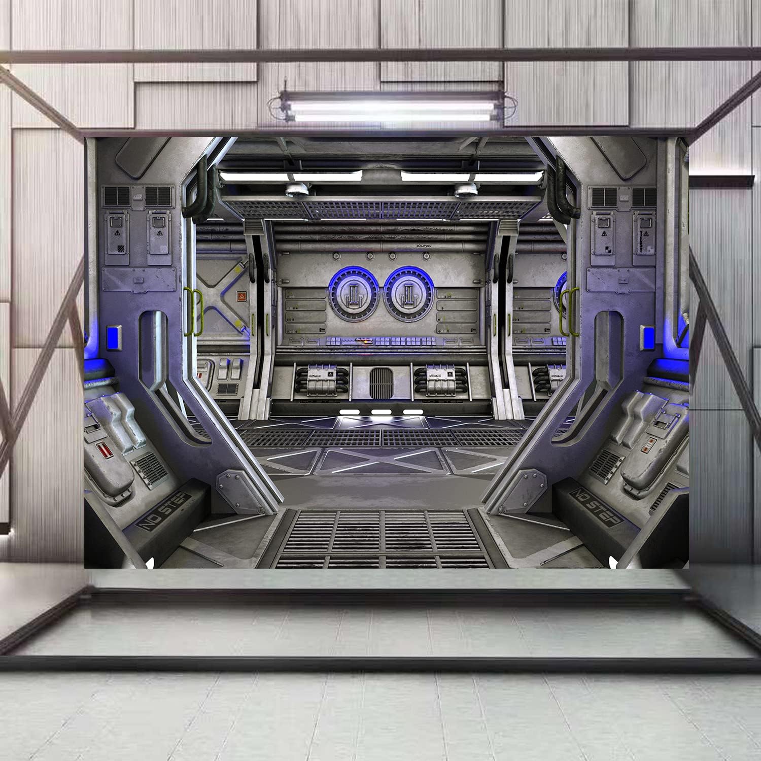 XYSCZYY Telón de fondo de nave espacial de 9 x 6 pies para fotografía espacial, ciencia ficción, nave espacial, fondo futurista, estación espacial,