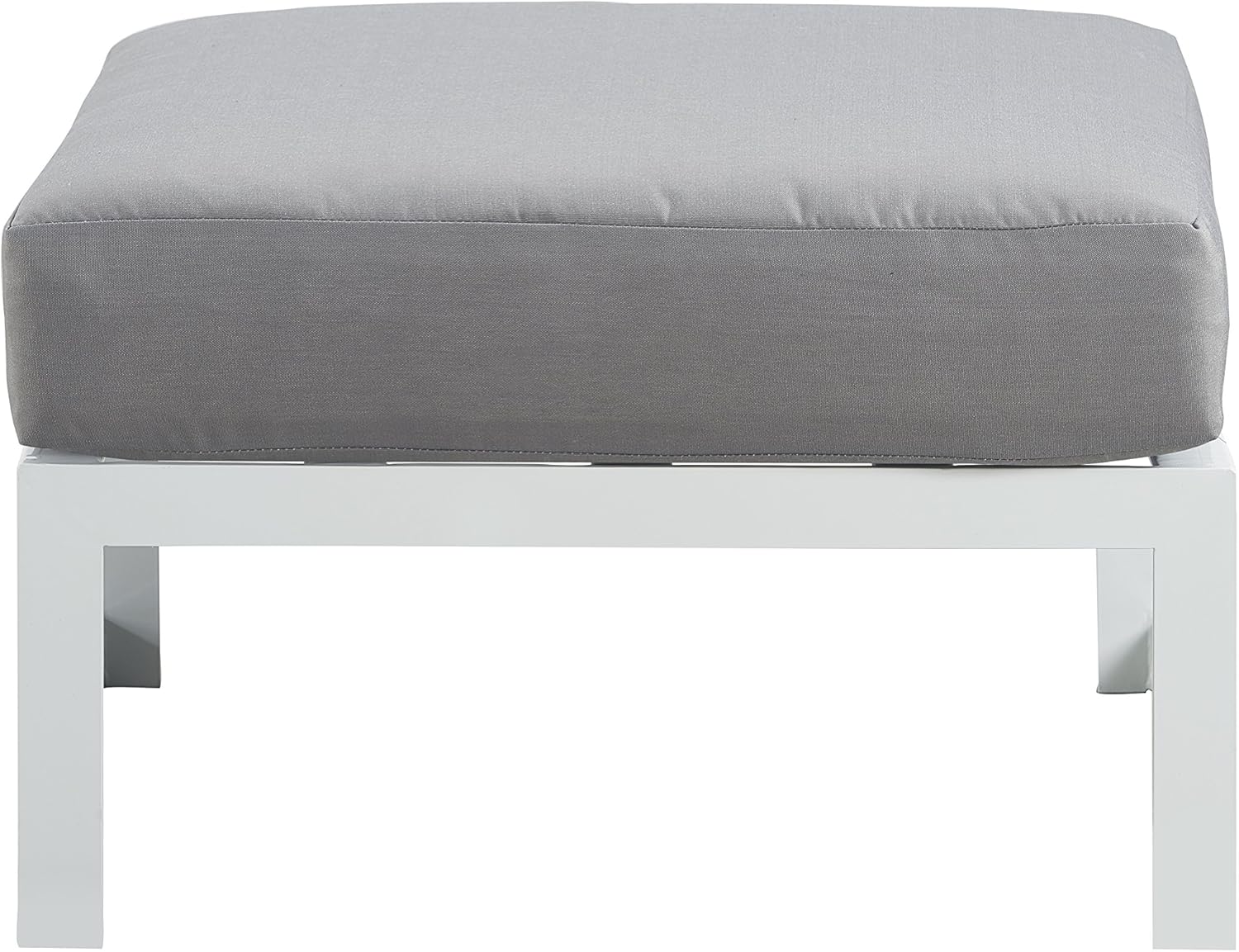 Elle Decor Modern Mirabelle – Colección de muebles modulares para patio al aire libre, marco blanco u dorado, otomano, blanco