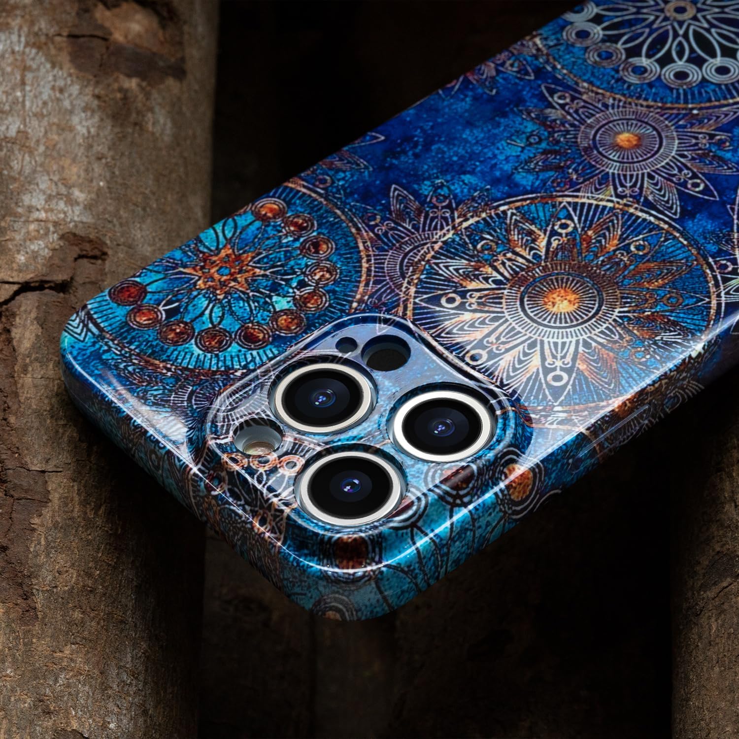 Funda de teléfono para iPhone 14 Pro Max, funda ligera de mandala bohemia para PC, protección contra caídas, funda bohemia para teléfono, soporte