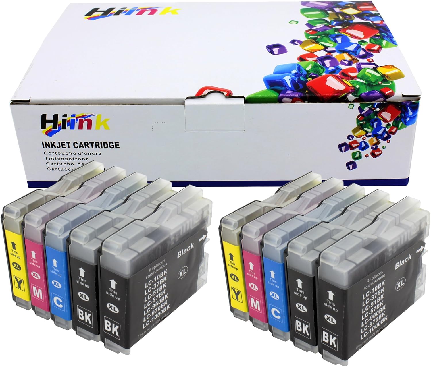 HIINK Cartucho de tinta compatible para cartuchos de tinta Brother LC51 LC 51 con MFC-230C MFC-240C MFC-3360C MFC-440CN MFC-465cn MFC-5460CN