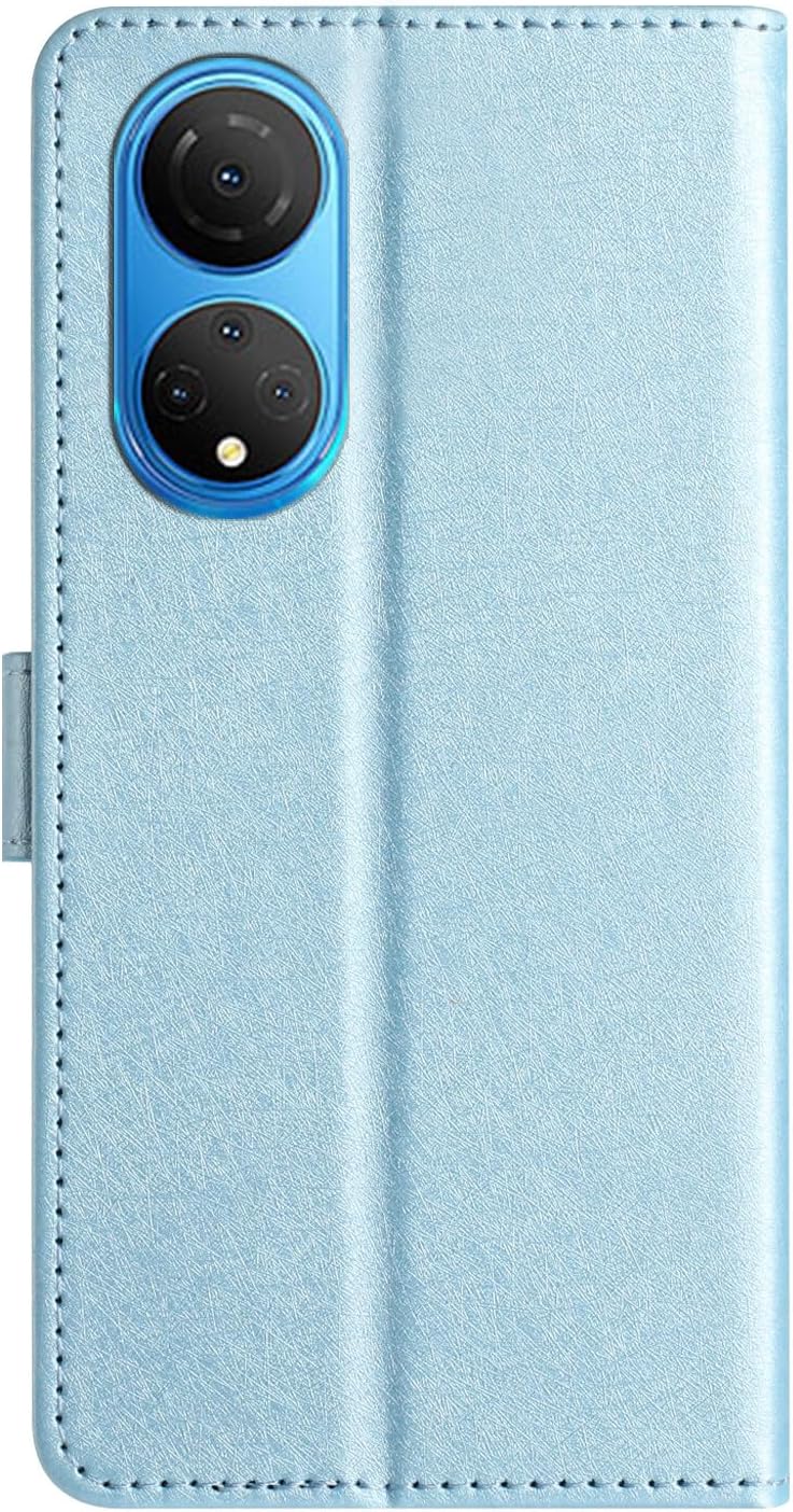 Compatible with Honor X7 Leather Case, Wallet Flip Case Book Design with Magnetic Closure Kickstand Card Slots Folio Cover -Blue