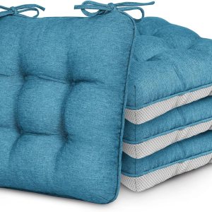 Love’s cabin Juego de 4 cojines de espuma viscoelástica para sillas de comedor, para exteriores e interiores, cojines de asiento para cocina, Love’s cabin Juego de 4 cojines de espuma viscoelástica para sillas de comedor, para exteriores e interiores, cojines de asiento para cocina,