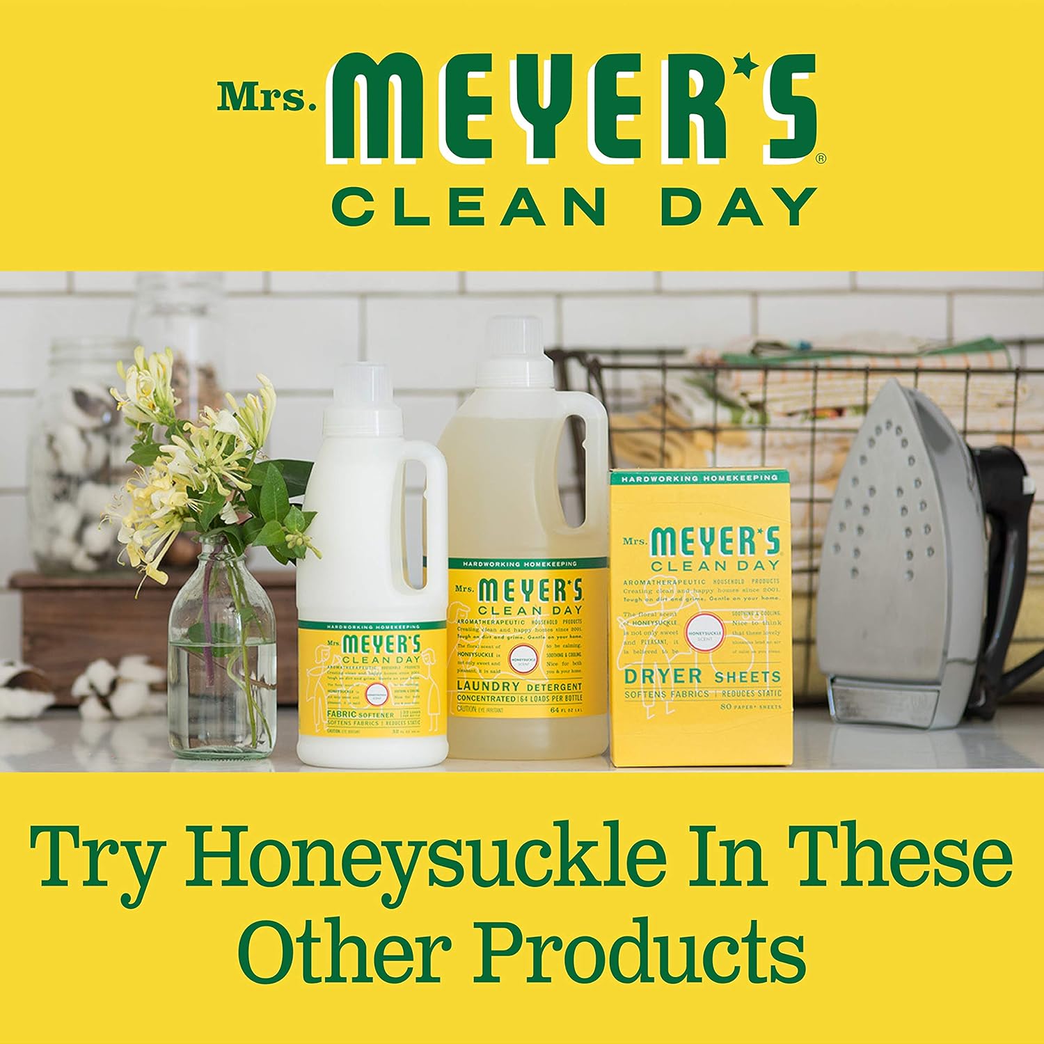Mrs. Meyer’s Clean Day – Limpiador en aerosol multiusos, madreselva, 16 onzas líquidas, (paquete de 3 unidades)