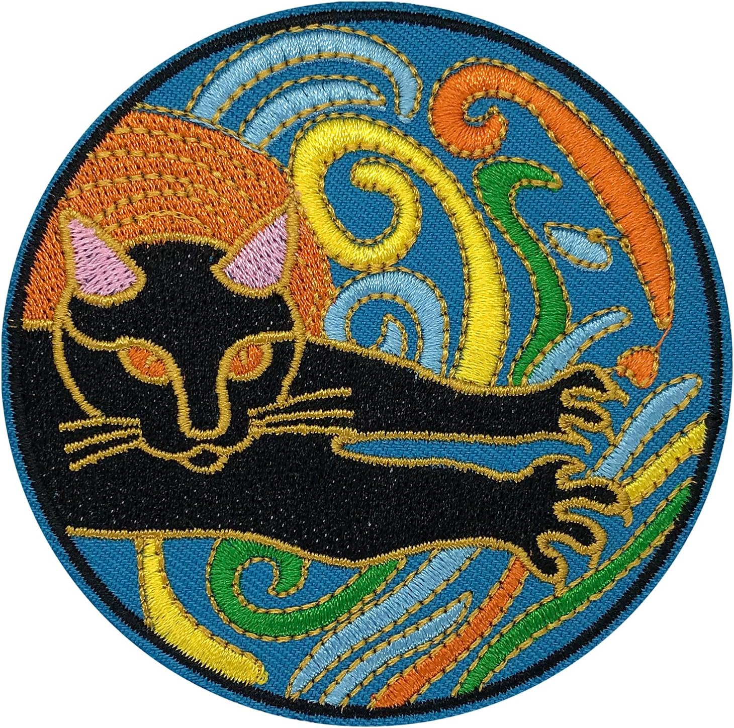 Parche para planchar, parche de gato negro, divertido parche de reparación de apliques para planchar o coser, accesorios de bricolaje para ropa,