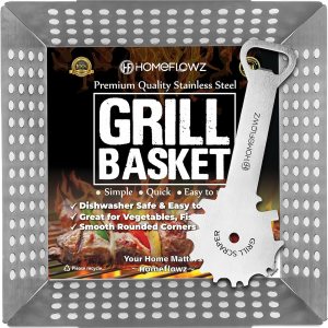 Cesta de parrilla resistente  Cesta grande para verduras para más verduras  Cesta de parrilla de acero inoxidable  Cestas de parrilla para parrilla Cesta de parrilla resistente  Cesta grande para verduras para más verduras  Cesta de parrilla de acero inoxidable  Cestas de parrilla para parrilla