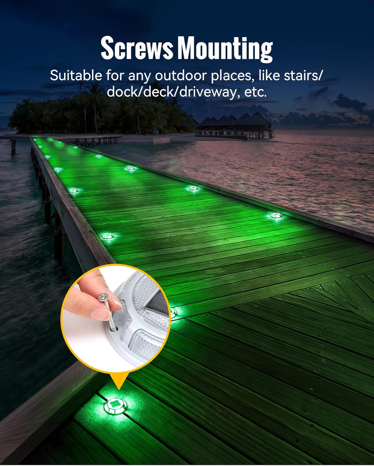Luces solares para entrada de vehículos, impermeables, paquete de 12, 2 colores en 1, luces LED solares para exteriores, luces solares para paseo,