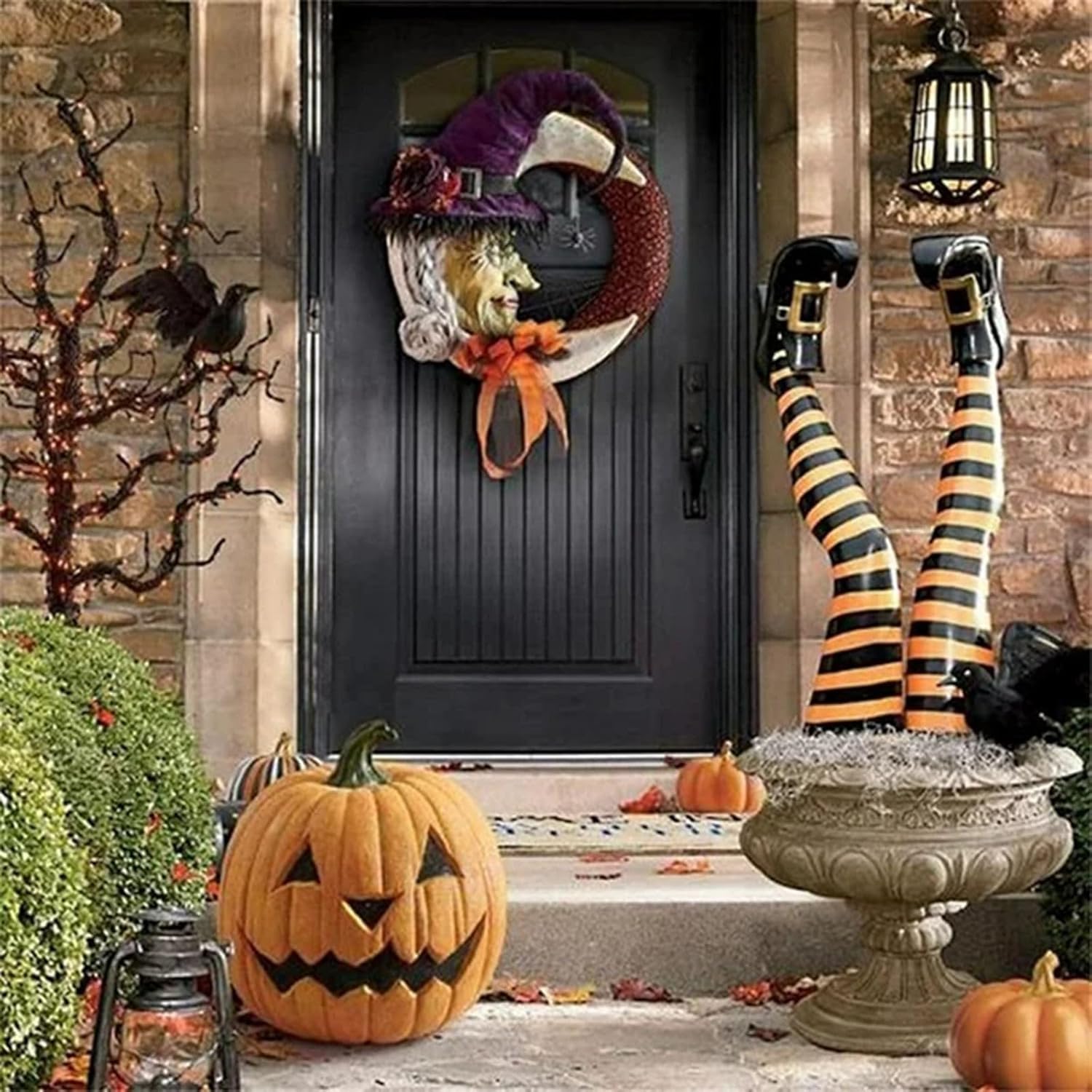 YUUAND 2 piezas de decoración de Halloween malvado sexy muslos de bruja heterosexual divertido belleza piernas Halloween fiesta decoración puerta