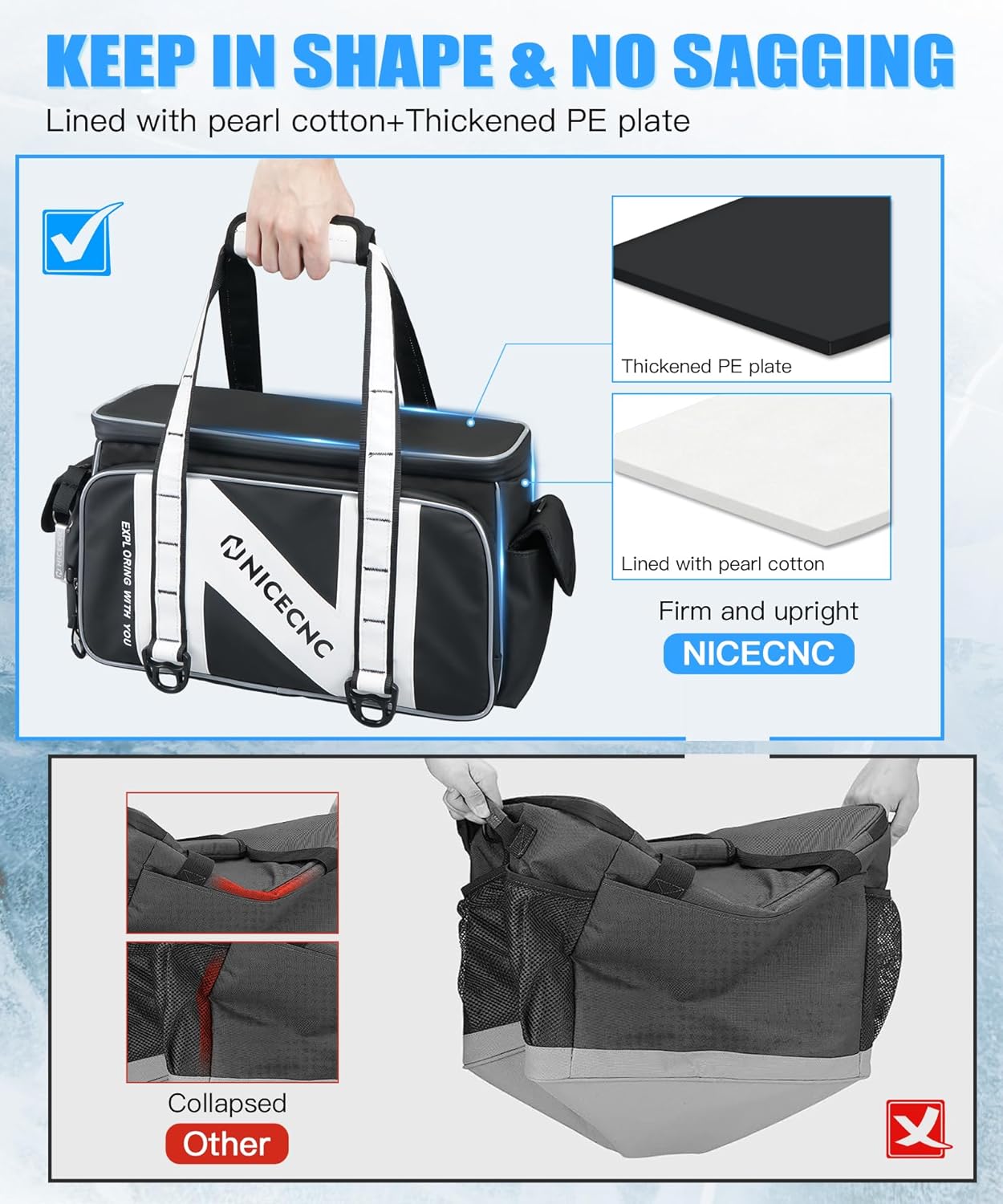 NICECNC Bolsa enfriadora para motocicleta de 16 litros, doble aislamiento, bolsa de sillín a prueba de fugas, compatible con Harley Davidson Touring