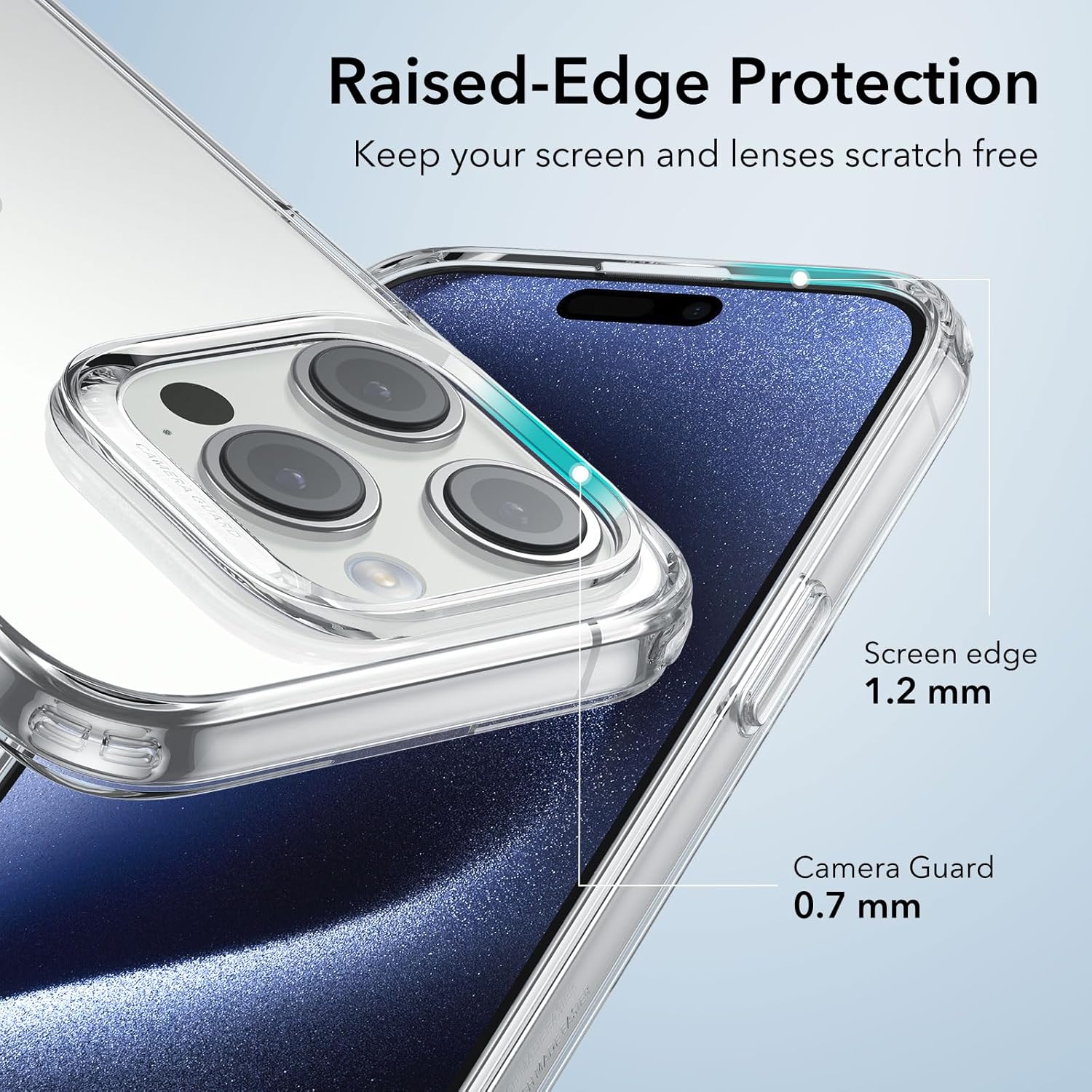ESR Funda transparente para iPhone 15 Pro Max, funda delgada a prueba de golpes, resistente al amarilleo, delgada y transparente, funda para