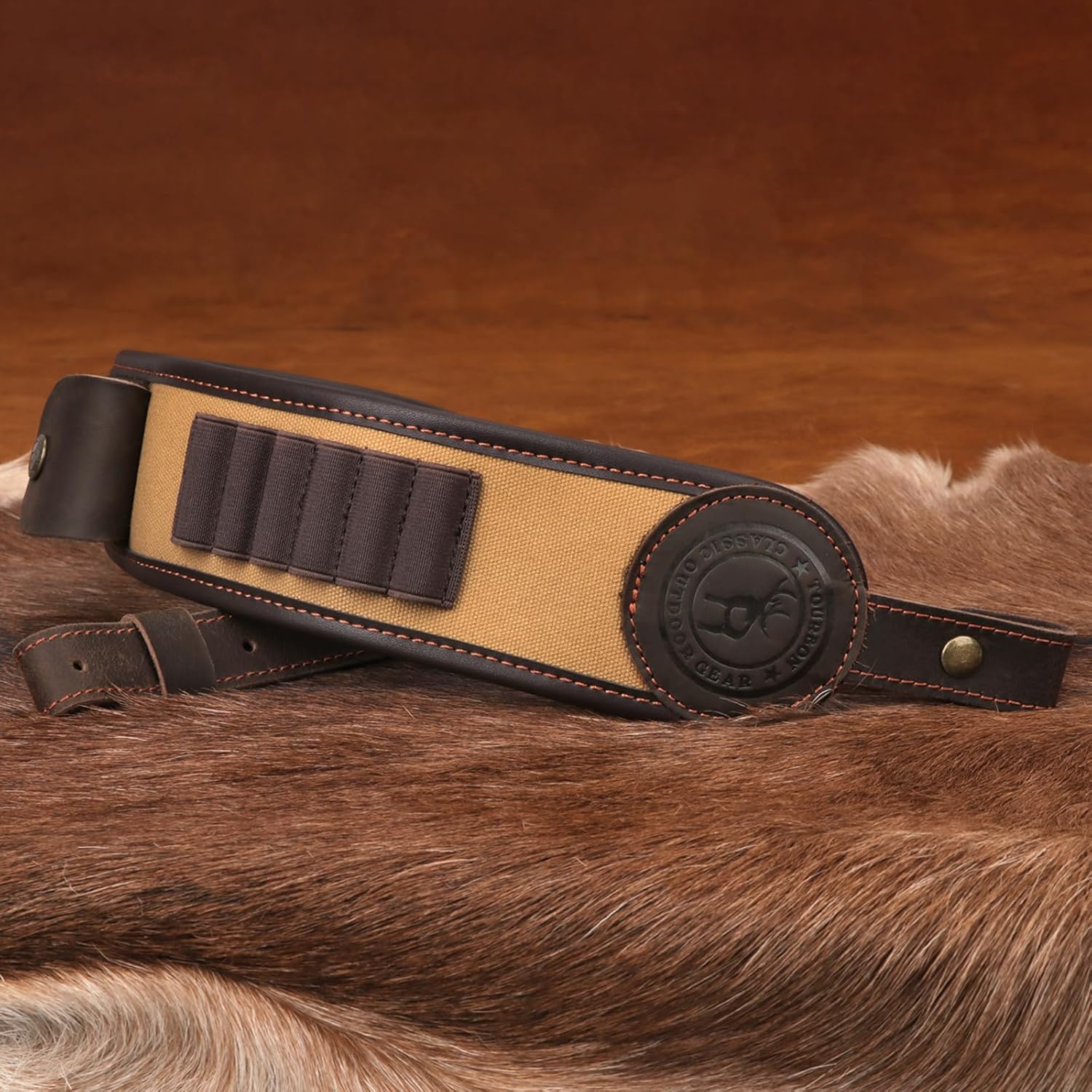 TOURBON Eslinga Bandolier para rifle de caza con giratorios, correa de pistola con soporte de munición para 308 223 243 30-30 30.06 45-70 270 357