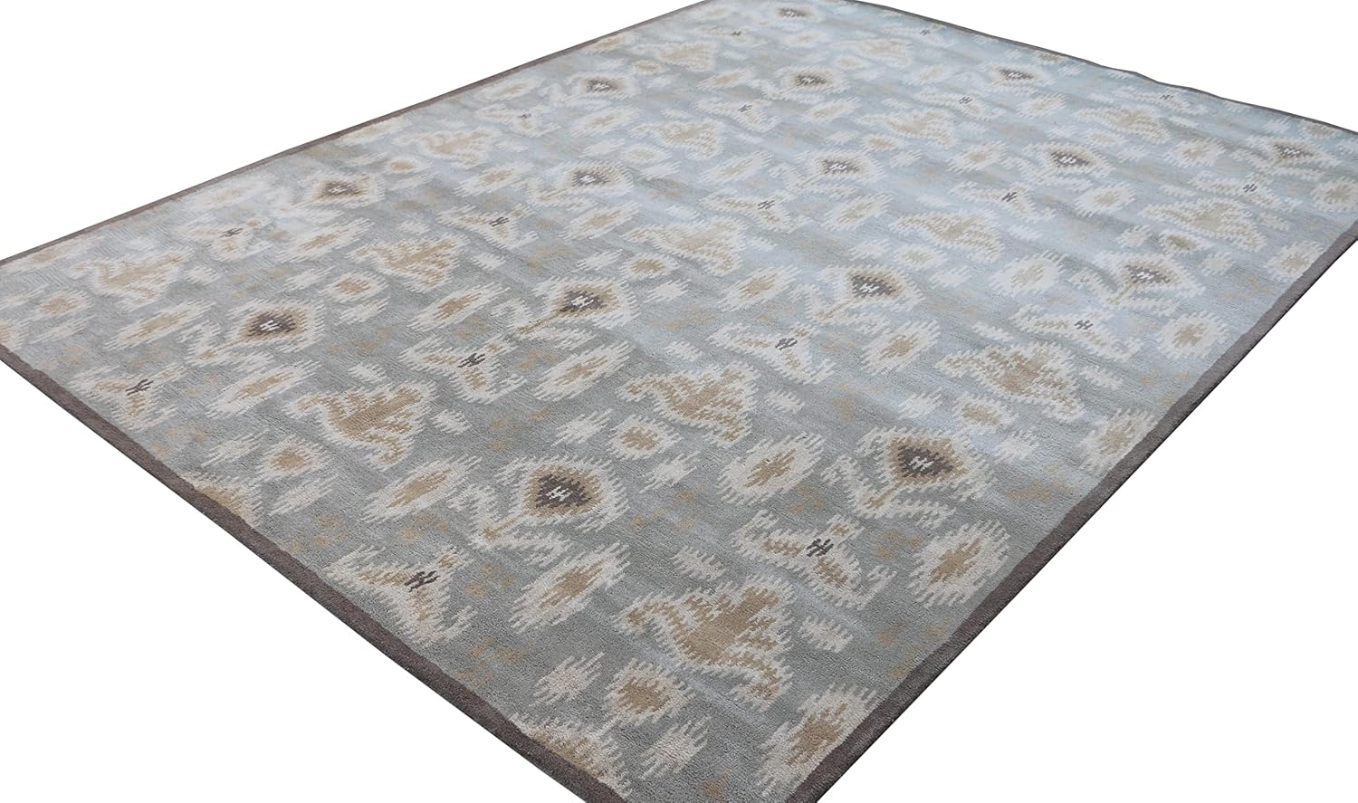 Marchesa – Alfombras y alfombras de lana 100% hechas a mano, estilo oriental tradicional gris (9 x 12)