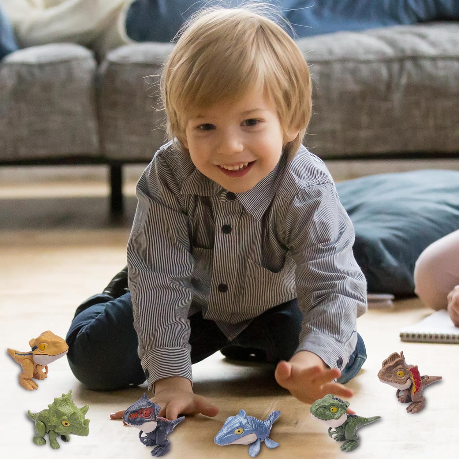 Dinosaurios coleccionables de 6 piezas para exhibir, divertidos juguetes de dinosaurio para niños de 3 años en adelante, regalo de cumpleaños,