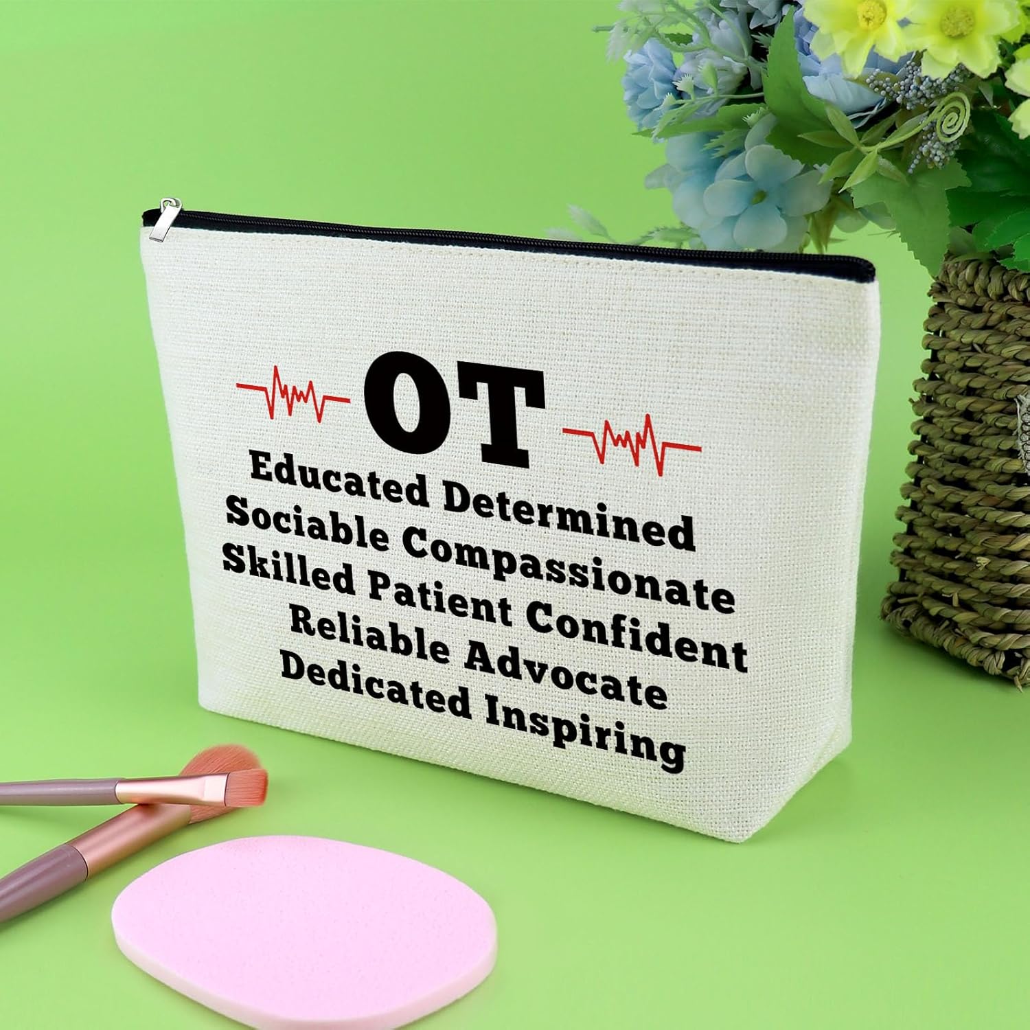 Bolsa de maquillaje para terapeuta ocupacional, regalo de asistente de terapeuta ocupacional, bolsa de cosméticos de agradecimiento para graduación,