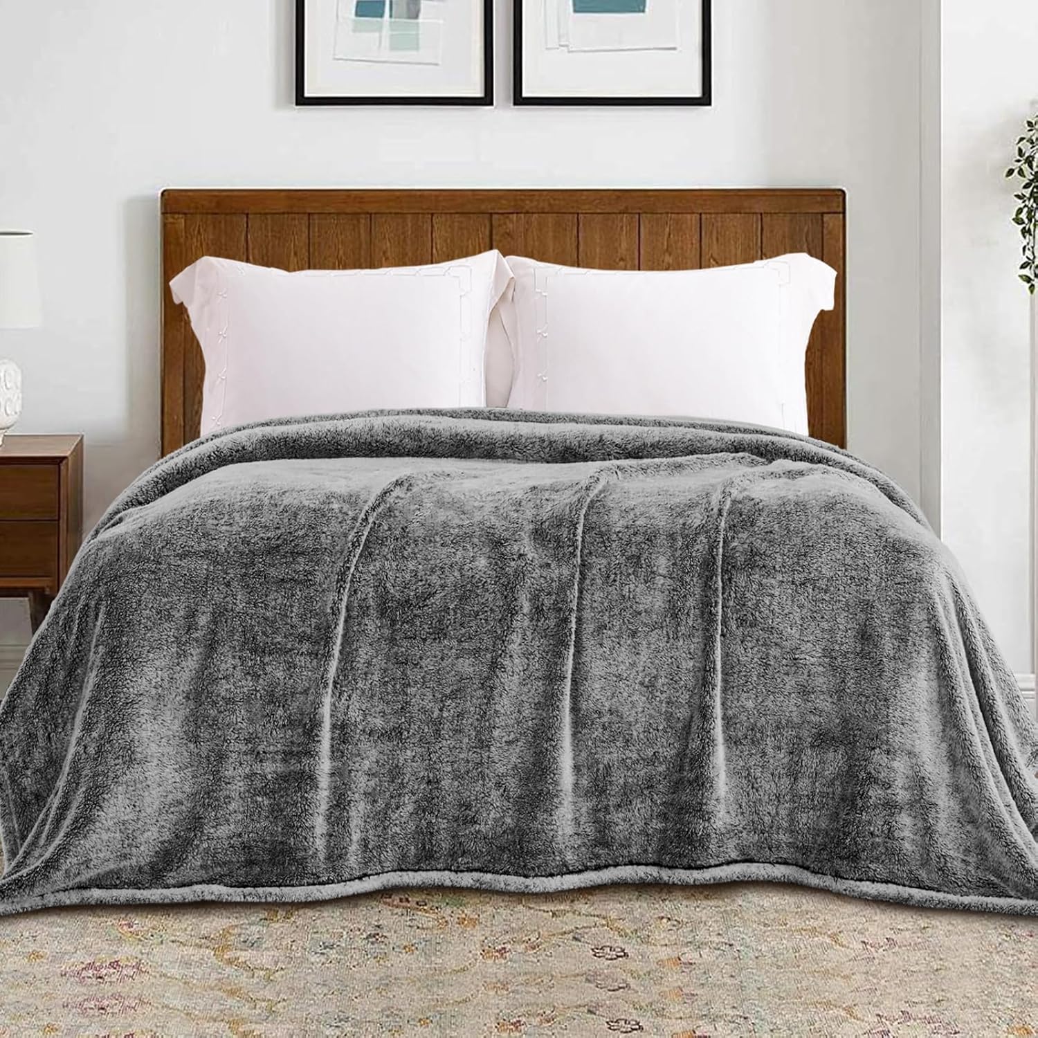 Exclusivo Mezcla Manta de cama de forro polar afelpado tamaño King, súper suave, esponjosa y cálida para sofá y cama, uso en todas las estaciones