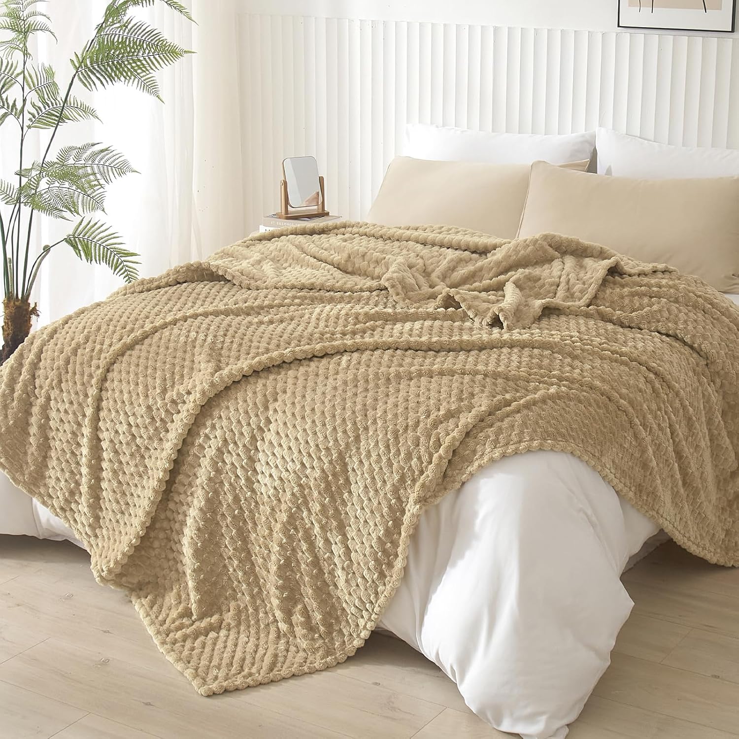PHF Manta de forro polar de franela ultra suave, tamaño individual, manta ligera de forro polar jacquard 3D, no se desprende, no hace bolitas,