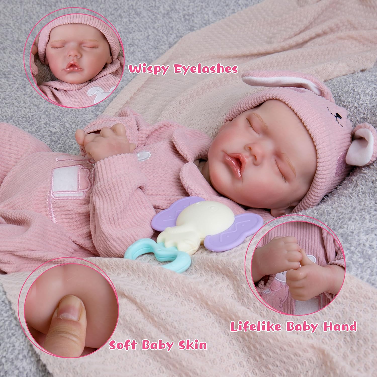 Milidool Muñecas de bebé recién nacidas realistas de 20 pulgadas que se ven reales de silicona recién nacidas, muñecas de bebé de cuerpo completo de