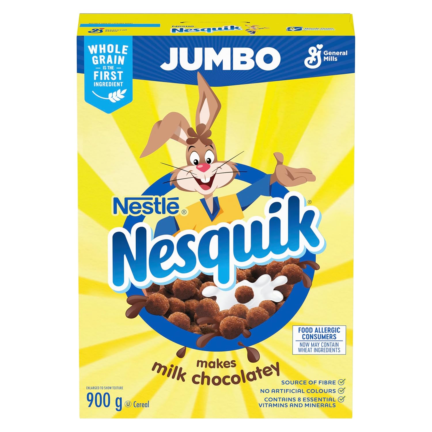 Nesquik Chocolate Cereal Jumbo, 900g32 oz., Importado de Canadá)