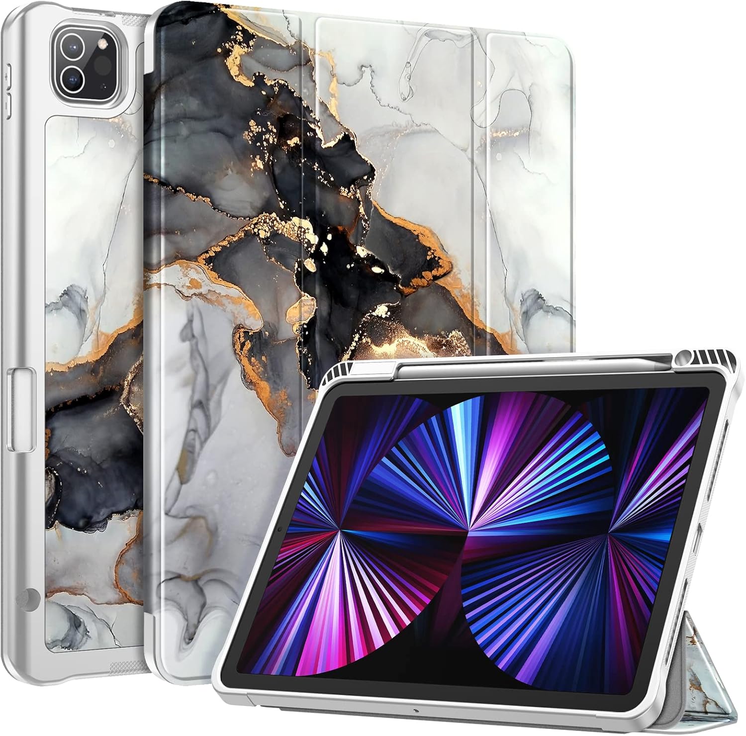 Fintie SlimShell – Funda para iPad Pro de 11 pulgadas (4  3 generación) 20222021  Funda trasera de TPU suave y flexible con soporte para lápiz,